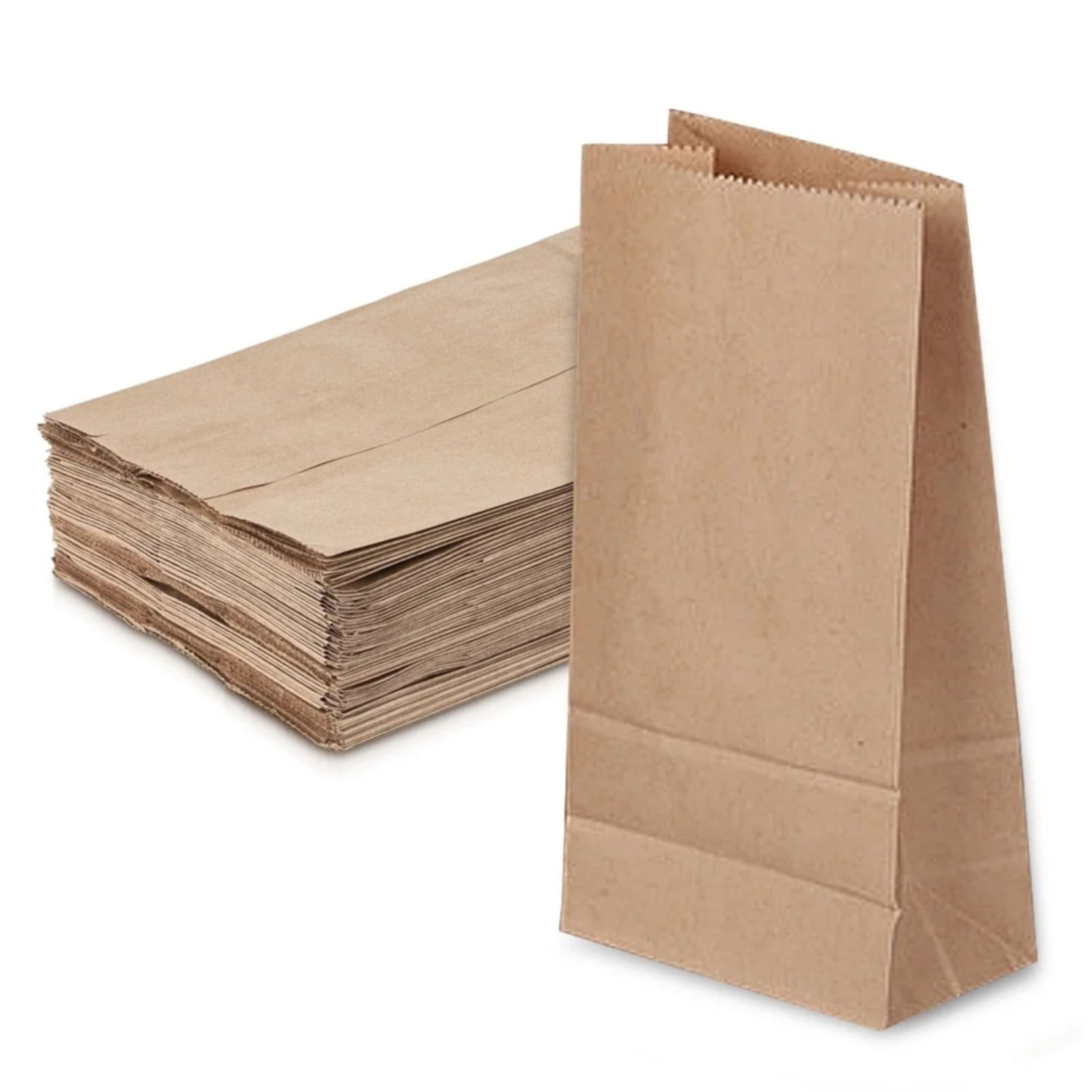 Paper Grocery Bags (50 Pcs Bulk) Heavy Duty Brown Paper Bag, Large Grocery Kraft Sacks, for Takeout, Restaurant, Retail, Shopping, 3.54x2.16x7.08 3.54
