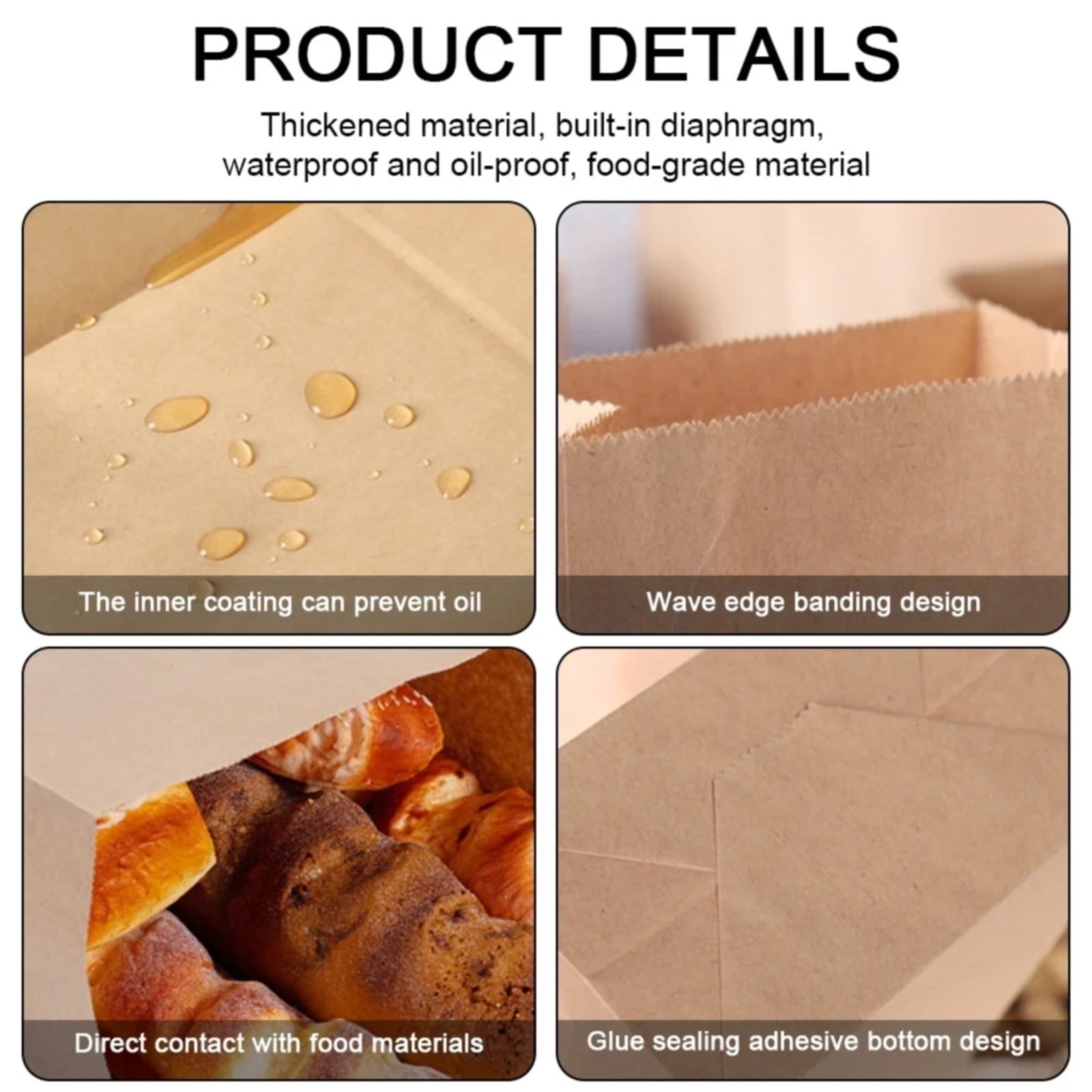 Paper Grocery Bags (50 Pcs Bulk) Heavy Duty Brown Paper Bag, Large Grocery Kraft Sacks, for Takeout, Restaurant, Retail, Shopping, 3.54x2.16x7.08 3.54