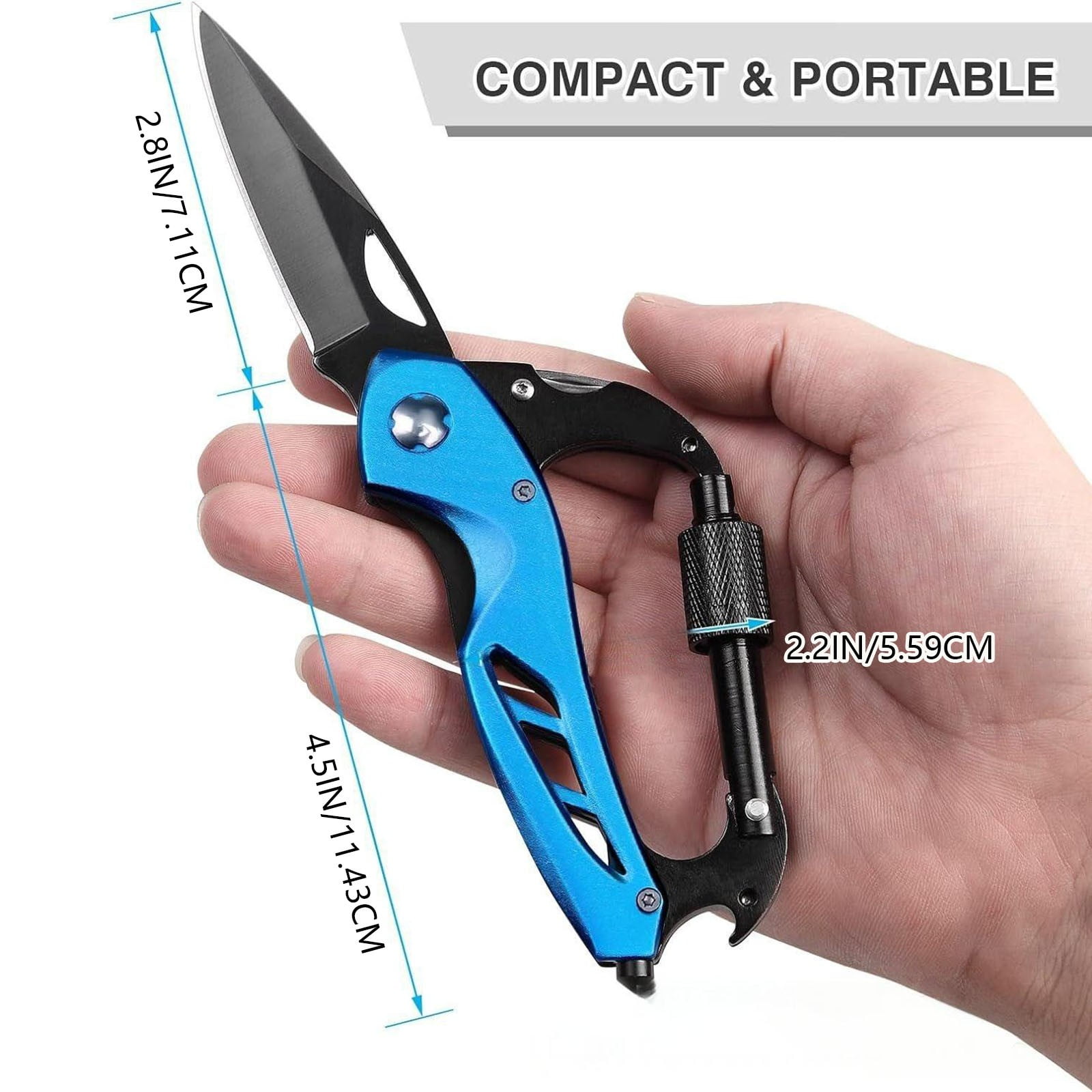 Portable 2-in-1 Multifunctional Folding Pocket Knife,All-in-One Outdoor Portable Multifunctional Red Folding Pocket Tool Multiple Functions Tool with Bottle Opener, Window Breaker Screwdriver,Red Pink - Image 3