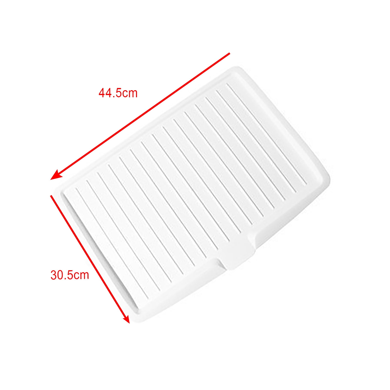 Large Rectangular Kitchen Drying Tray with Drain Holes,Sturdy Plastic for Fruit,Vegetable,and Dish Drainage,Space-Saving Design for Countertop Organization,Keeps Surfaces Dry and Tidy. White - Image 2