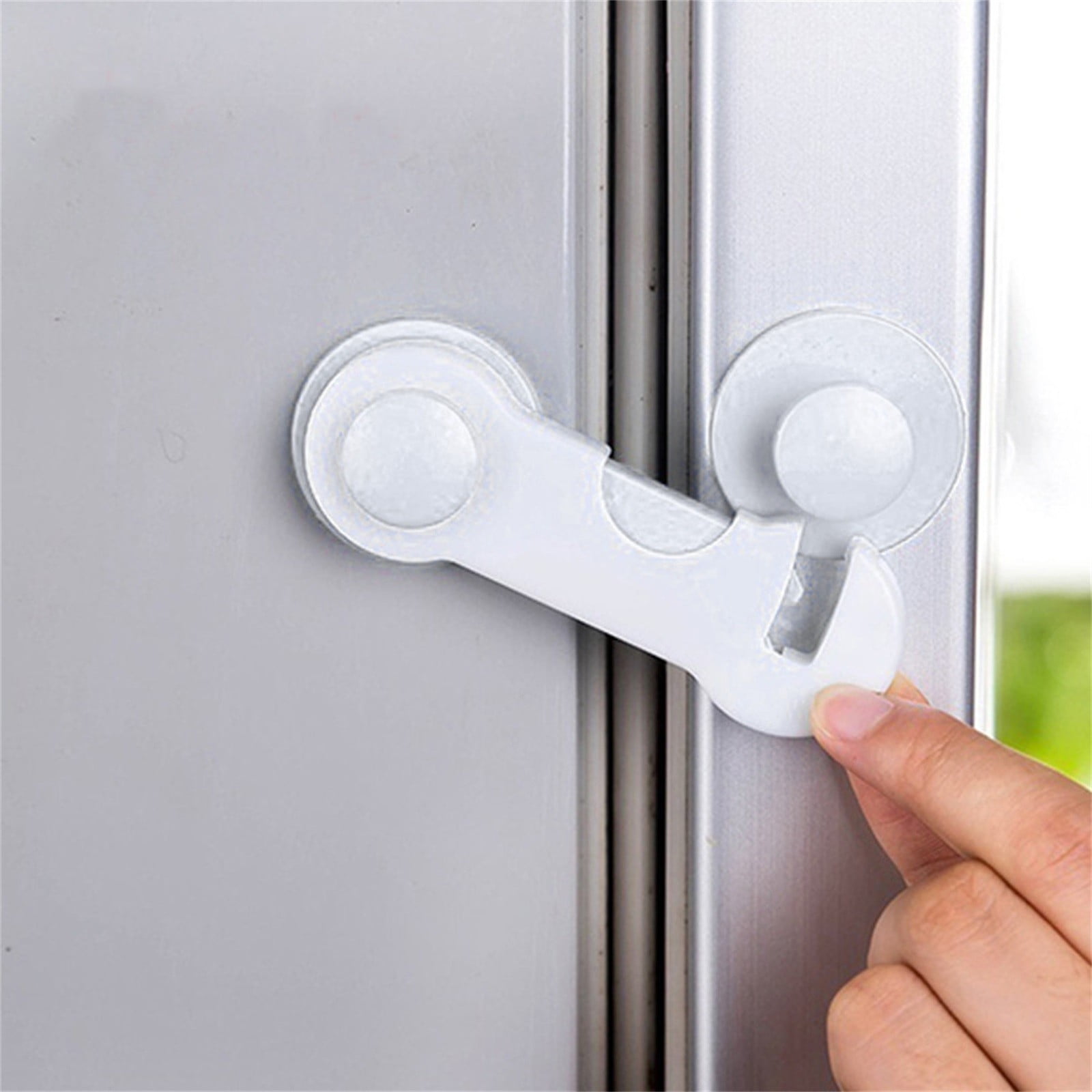 Cabinet Locks for Pet Safety, Plastic Latches with Adhesive for Drawer Cupboards Closet and Pantry Door, Fridge Lock for Protecting Dog and Cat, 2 Pcs, 3.74 Inches 3.74