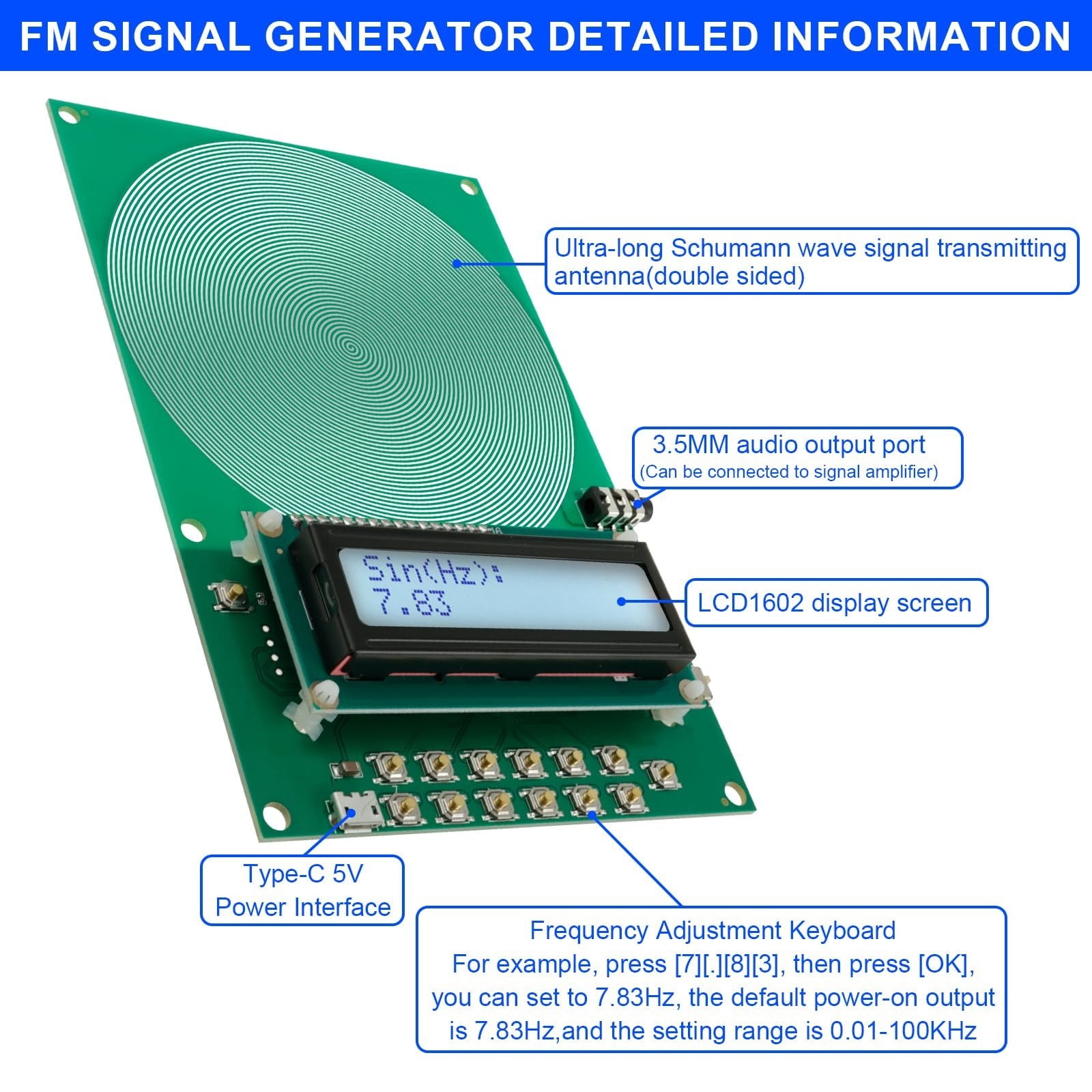 Schumann Waves Resonance Generator,Adjustable Frequency Range,Portable EMF Neutralizer for Meditation,Sleep,and Relaxation,USB-Powered Design for Home,Yoga,or Office Environment. A - Image 5