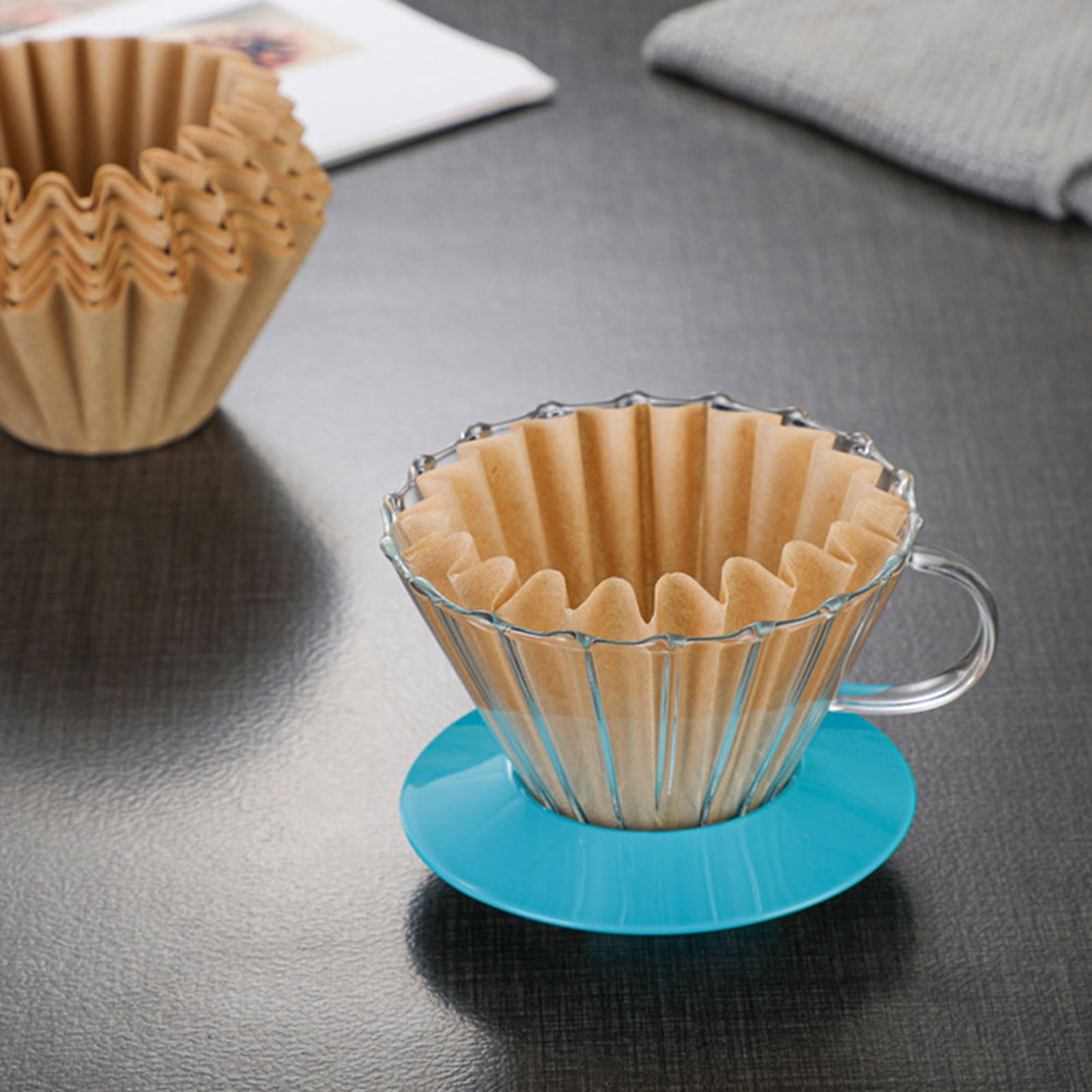 50 Pack Coffee Filters Basket Paper Coffee Filters Small Coffee Maker Single Coffee Pot Pour Over Coffee Makers(A,1.8x1.8x2.7
