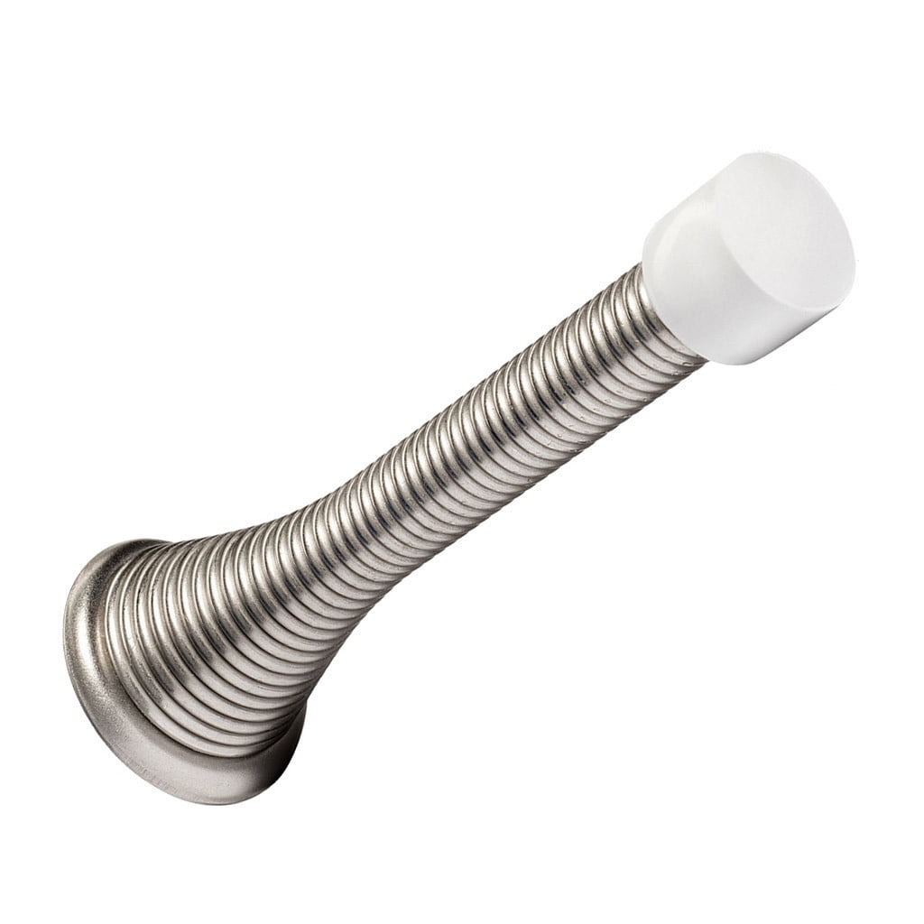 3 Pack Spring Door Stops, Door Stoppers for Wall, 3.35 Inch Flexible Heavy Duty Spring Door Stopper with RustProof Screw Rubber Bumper Tips 3.35