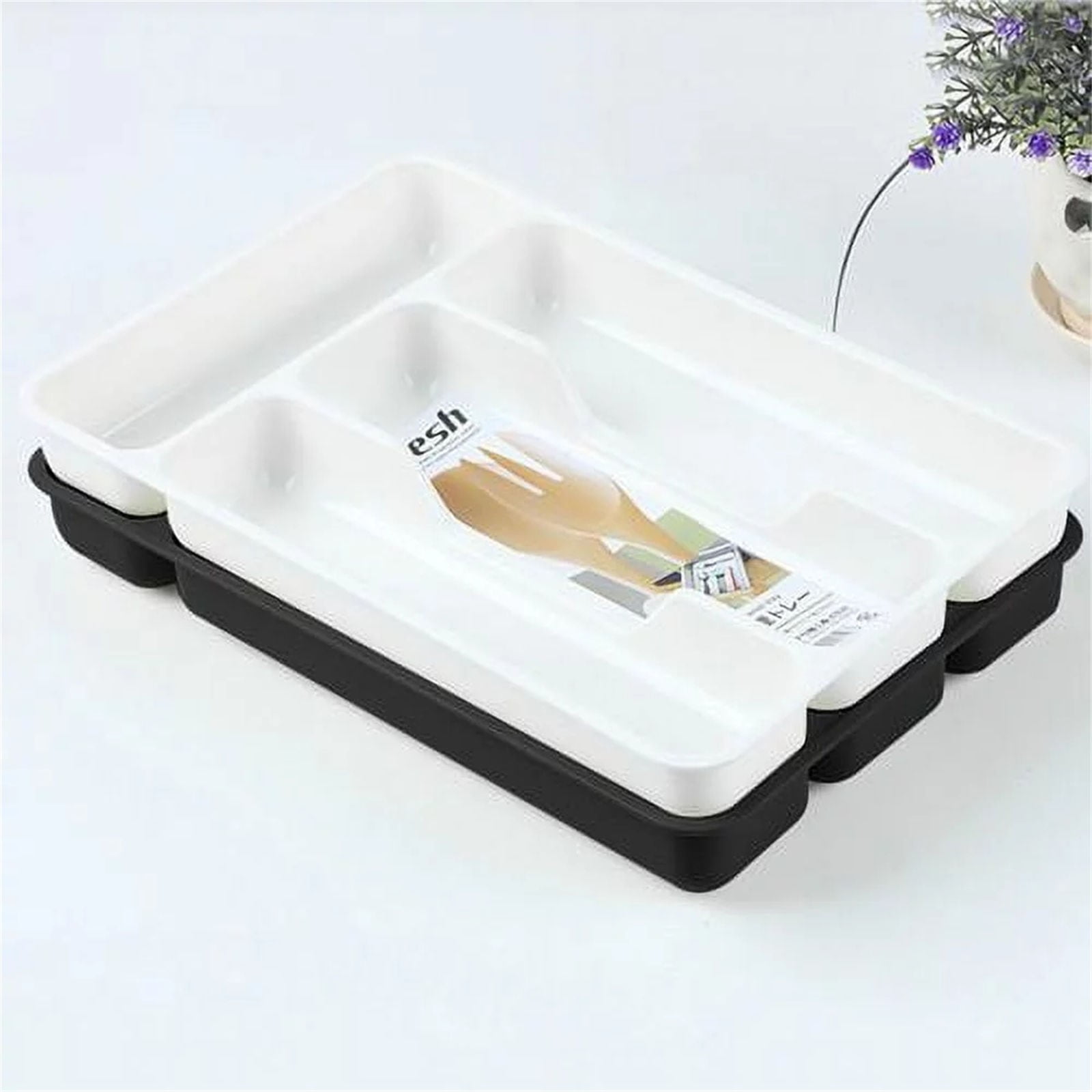 Small Silverware Tray, Heavy Duty Plastic Cutlery Tray, Durable Small Silverware Organizer, Keeps forks and spoons perfectly stacked, 1 Pack, 10.7x6.9 10.7