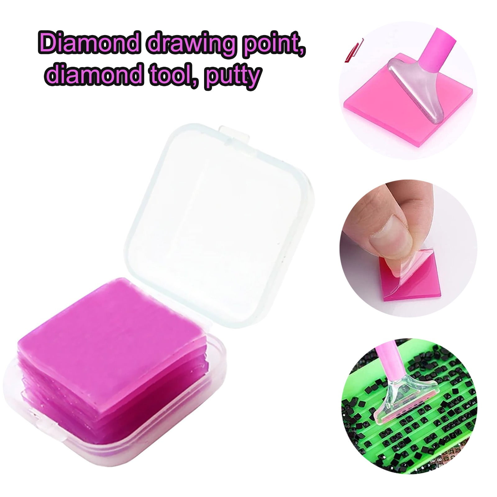 Diamond Painting Art Wax Refills for Diamond Art Dots Accessories, DIY Putty Glue and Wax for Diamond Art Embroidery Accessories with Storage Box, 6 Pcs, 0.98x0.98 0.98