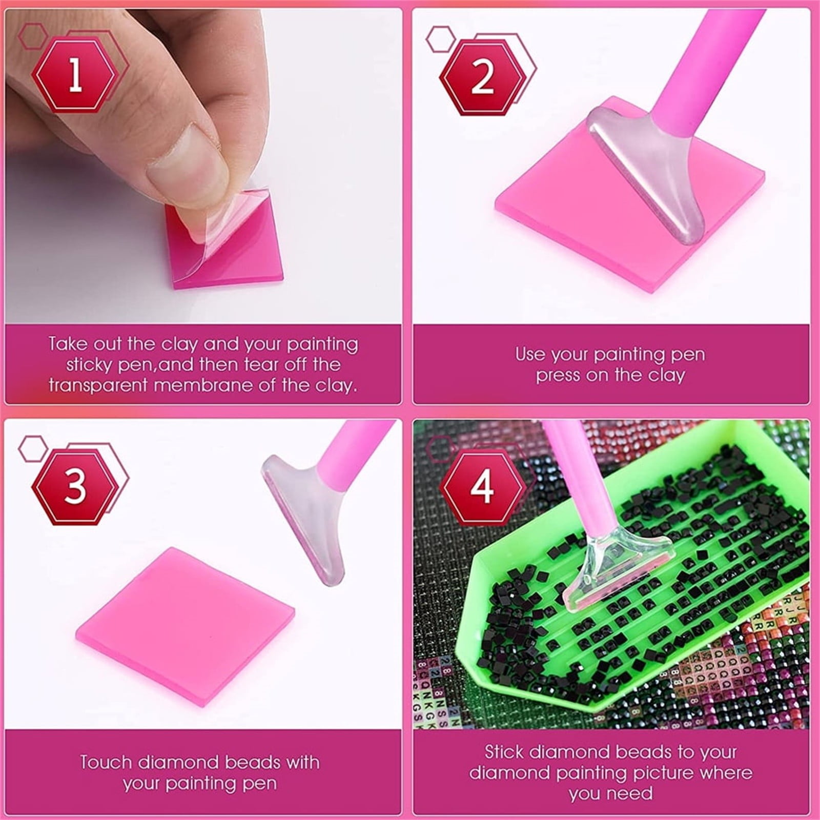 Diamond Painting Art Wax Refills for Diamond Art Dots Accessories, DIY Putty Glue and Wax for Diamond Art Embroidery Accessories with Storage Box, 6 Pcs, 0.98x0.98 0.98