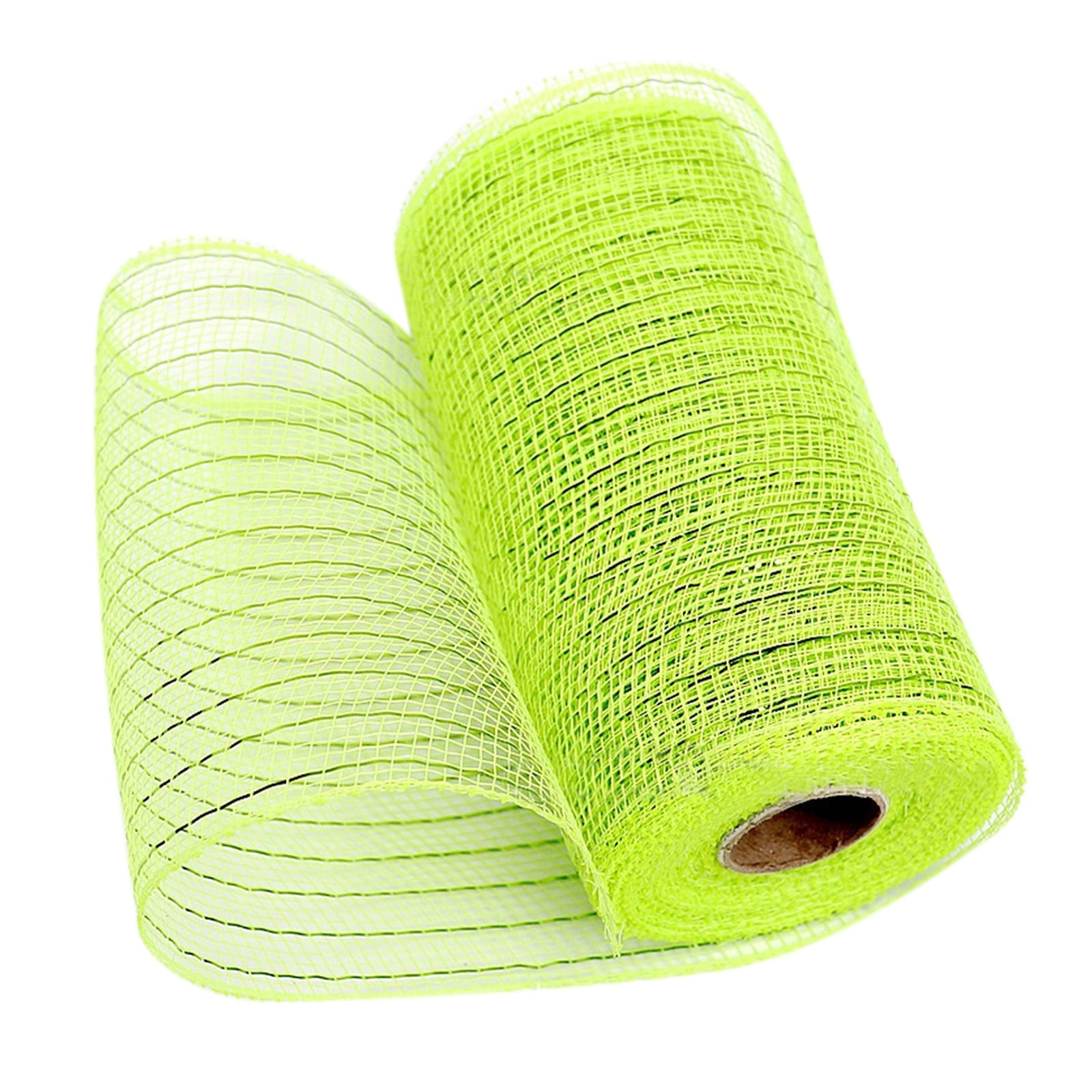Poly Mesh Ribbon,6x338 Inch,Red Foil Mesh for Wreaths,Swags and Christmas Tree Decoration Ribbli Metallic Mesh Ribbon, Red Foil Mesh for Wreaths, Swags and Christmas Tree Decoration(Z1-Purple) light green - Image 1