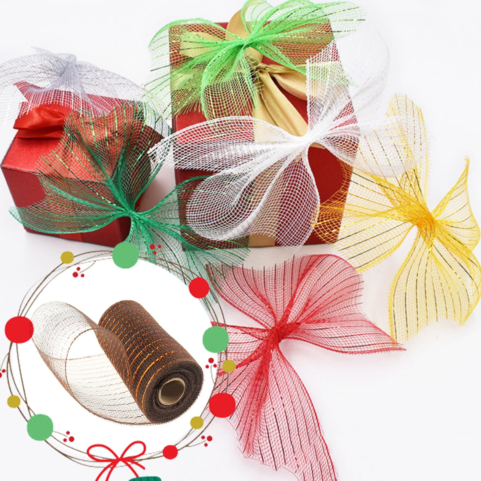 Poly Mesh Ribbon,6x338 Inch,Red Foil Mesh for Wreaths,Swags and Christmas Tree Decoration Ribbli Metallic Mesh Ribbon, Red Foil Mesh for Wreaths, Swags and Christmas Tree Decoration(Z1-Purple) turquoise - Image 4