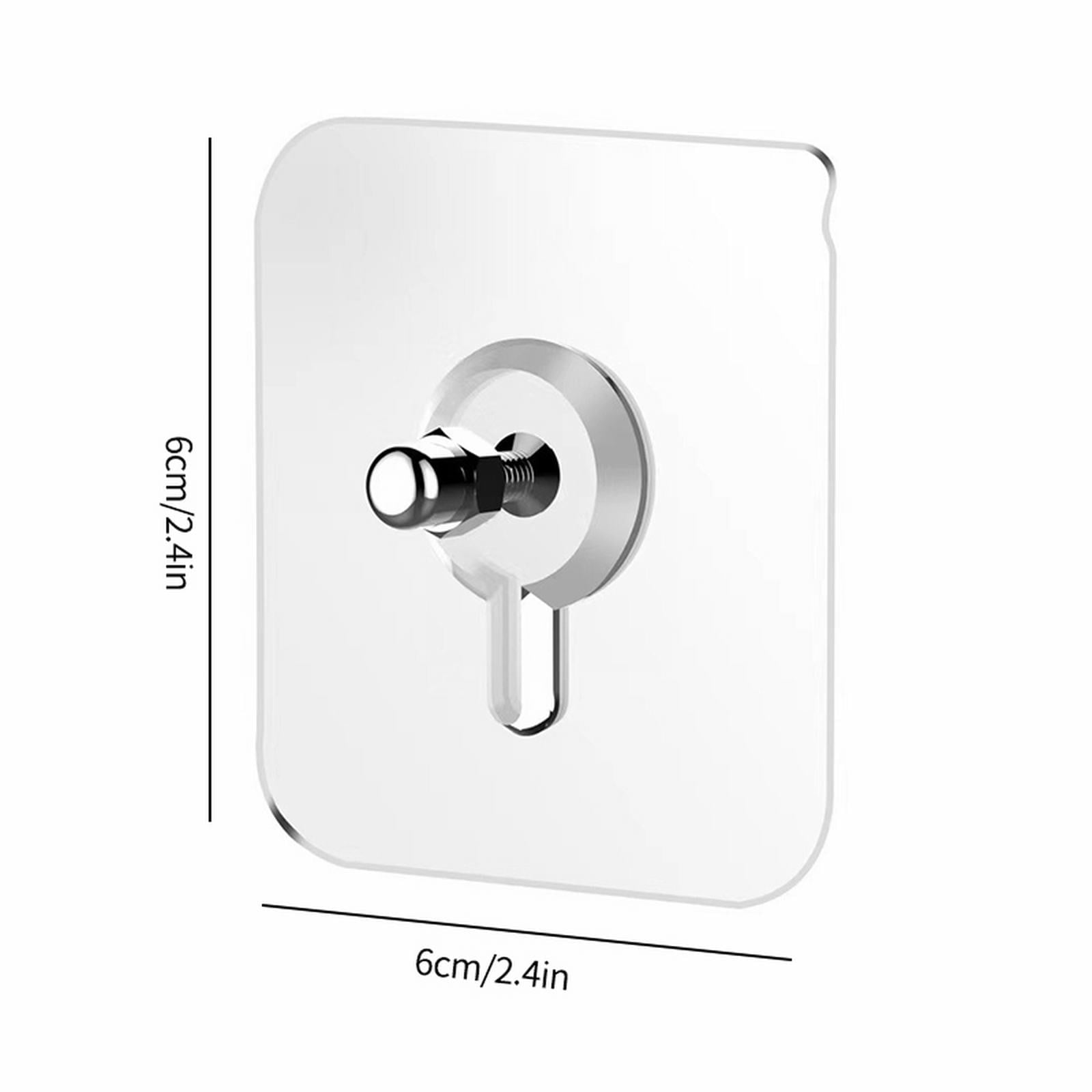 Self Adhesive Picture Hooks, Heavy Duty Picture Hangers Without Nails, Wall Hooks for Hanging, Transparent Waterproof Frame Hangers, Sticky Hook for Bathroom Kitchen, 3 Pcs, 2.4x2.4 2.8