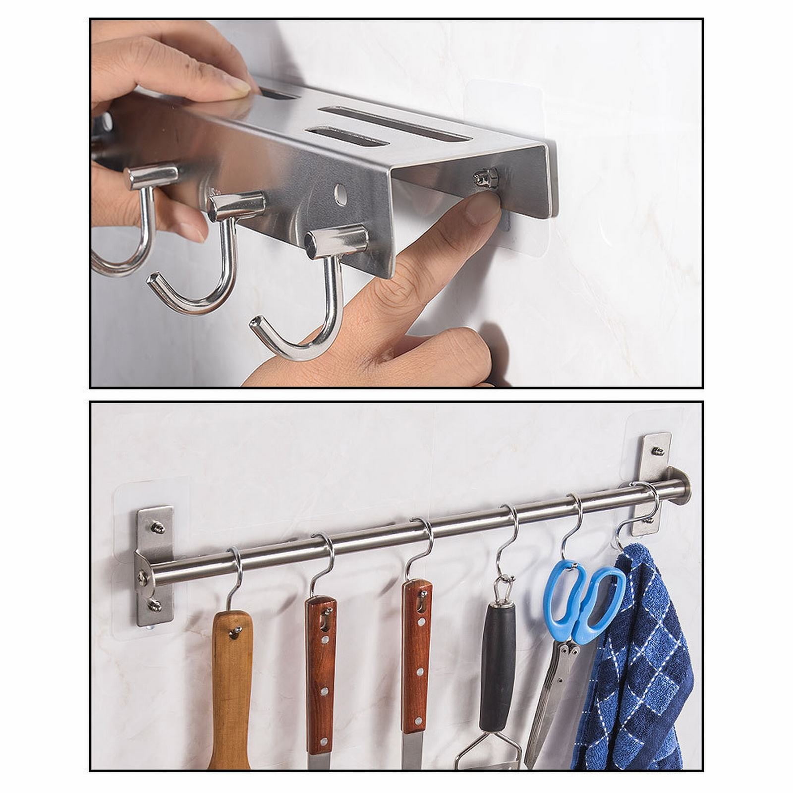 Self Adhesive Picture Hooks, Heavy Duty Picture Hangers Without Nails, Wall Hooks for Hanging, Transparent Waterproof Frame Hangers, Sticky Hook for Bathroom Kitchen, 3 Pcs, 2.4x2.4 2.8
