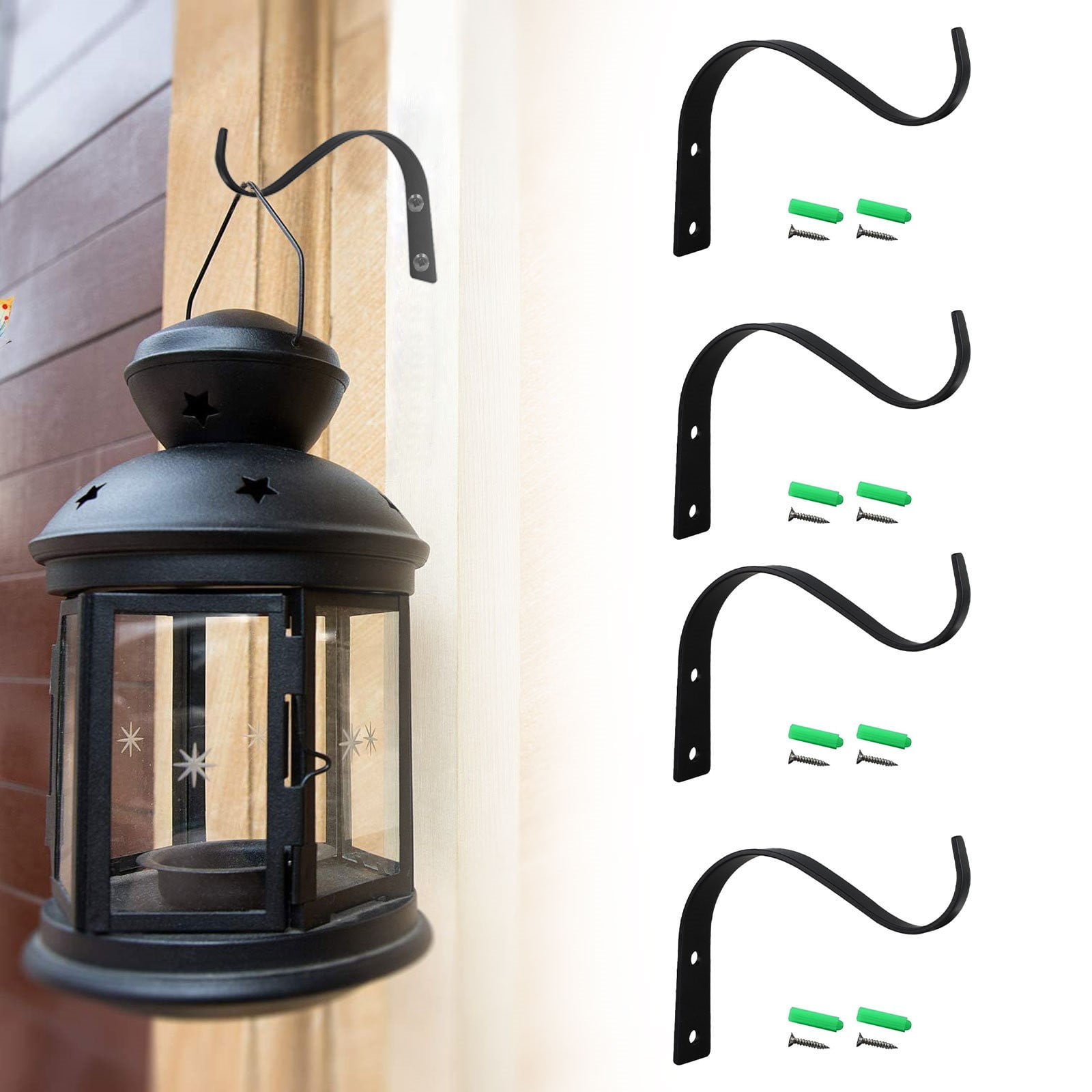 Outdoor Plant Hangers for Hanging Baskets, Heavy Duty Metal Plant Brackets for Hanging Plants Outside, Metal Plant Hooks Plant Wall Hooks for Hanging Lantern, Bird Feeder, 1 Pcs, 4.5x3.54 4.5