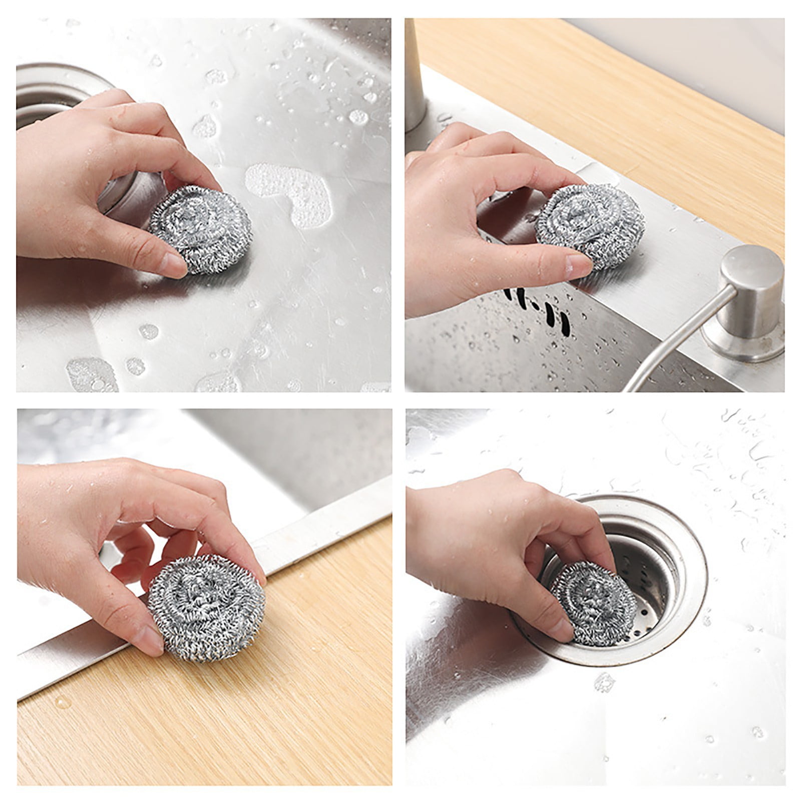 Stainless Steel Scrubbers,Stainless Steel Scourers Sponges ,Stainless Steel Scrubbing Pads,Metal Scouring Pads,Steel Wool Scrubbers For Stoves, Pots, Cooker Hoods, That Are Difficult To Clean,4pcs 5pcs - Image 5