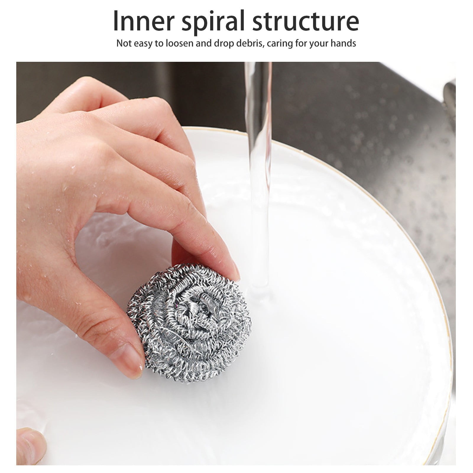 Stainless Steel Scrubbers,Stainless Steel Scourers Sponges ,Stainless Steel Scrubbing Pads,Metal Scouring Pads,Steel Wool Scrubbers For Stoves, Pots, Cooker Hoods, That Are Difficult To Clean,4pcs 5pcs - Image 7