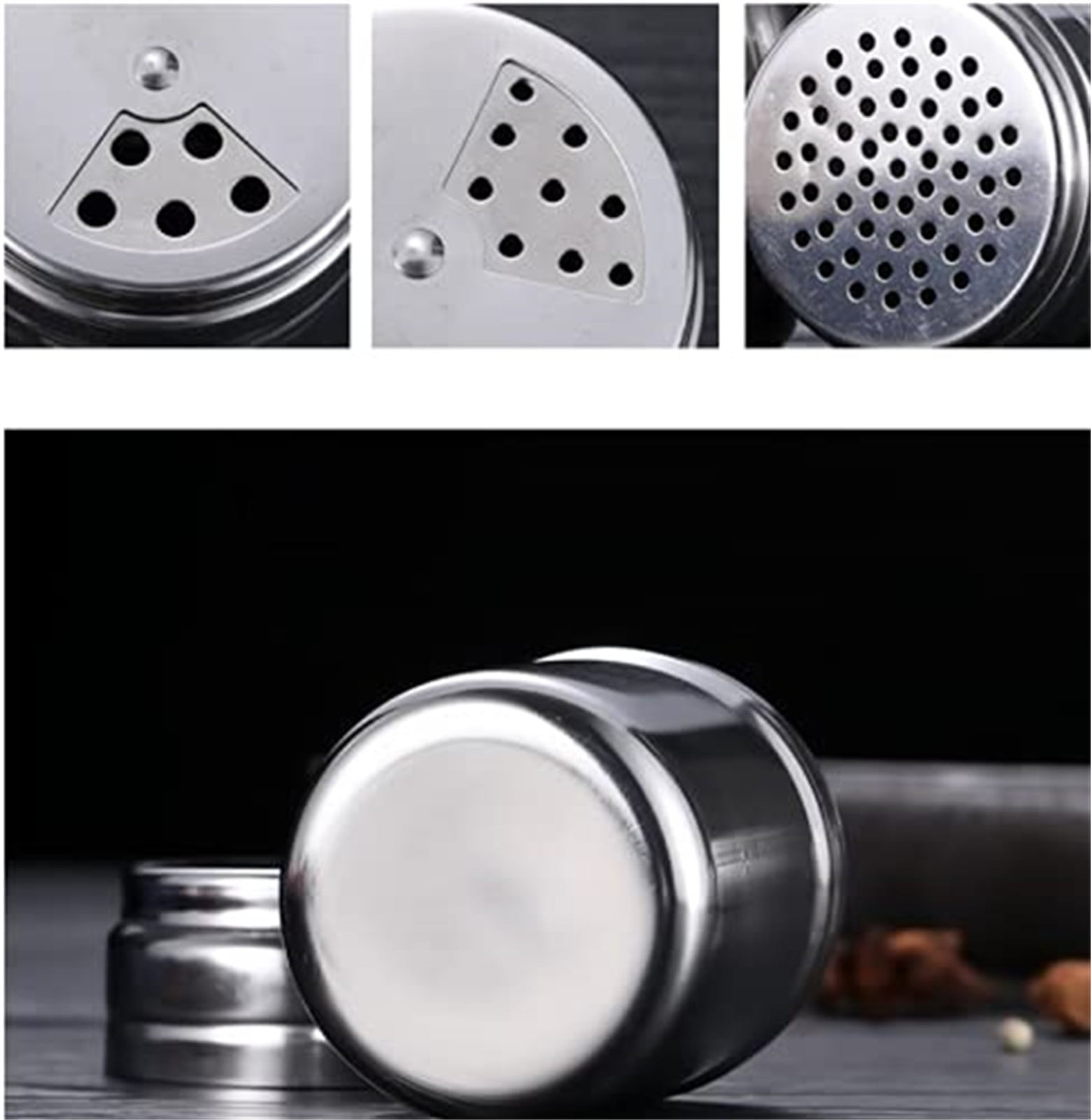 Stainless Steel Spice Shakers, Heavy Duty Salt Sugar Spice Pepper Shaker, Seasoning Cans For Kitchen Cooking and Outdoor Barbecue, 1 Pcs, 3.14x2.28 3.14