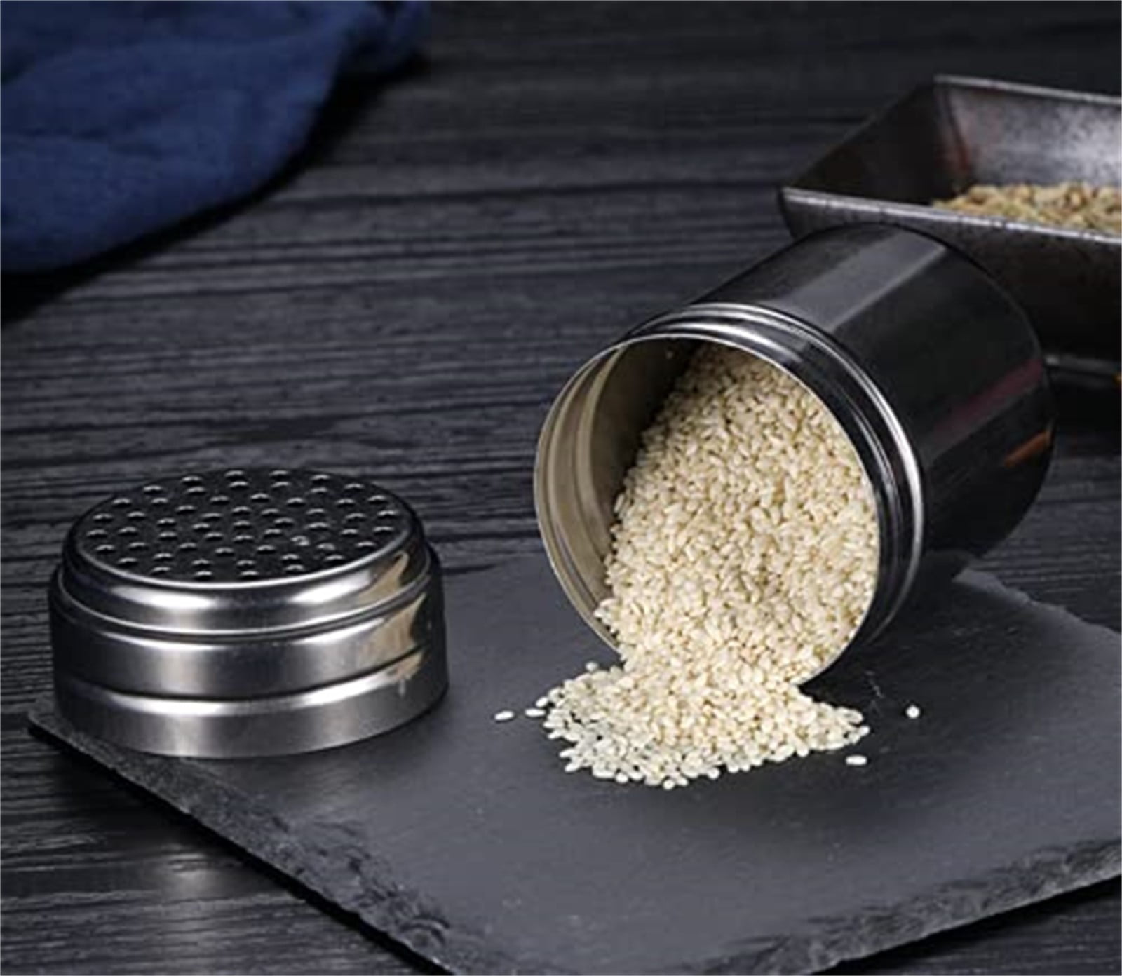 Stainless Steel Spice Shakers, Heavy Duty Salt Sugar Spice Pepper Shaker, Seasoning Cans For Kitchen Cooking and Outdoor Barbecue, 1 Pcs, 3.14x2.28 3.14