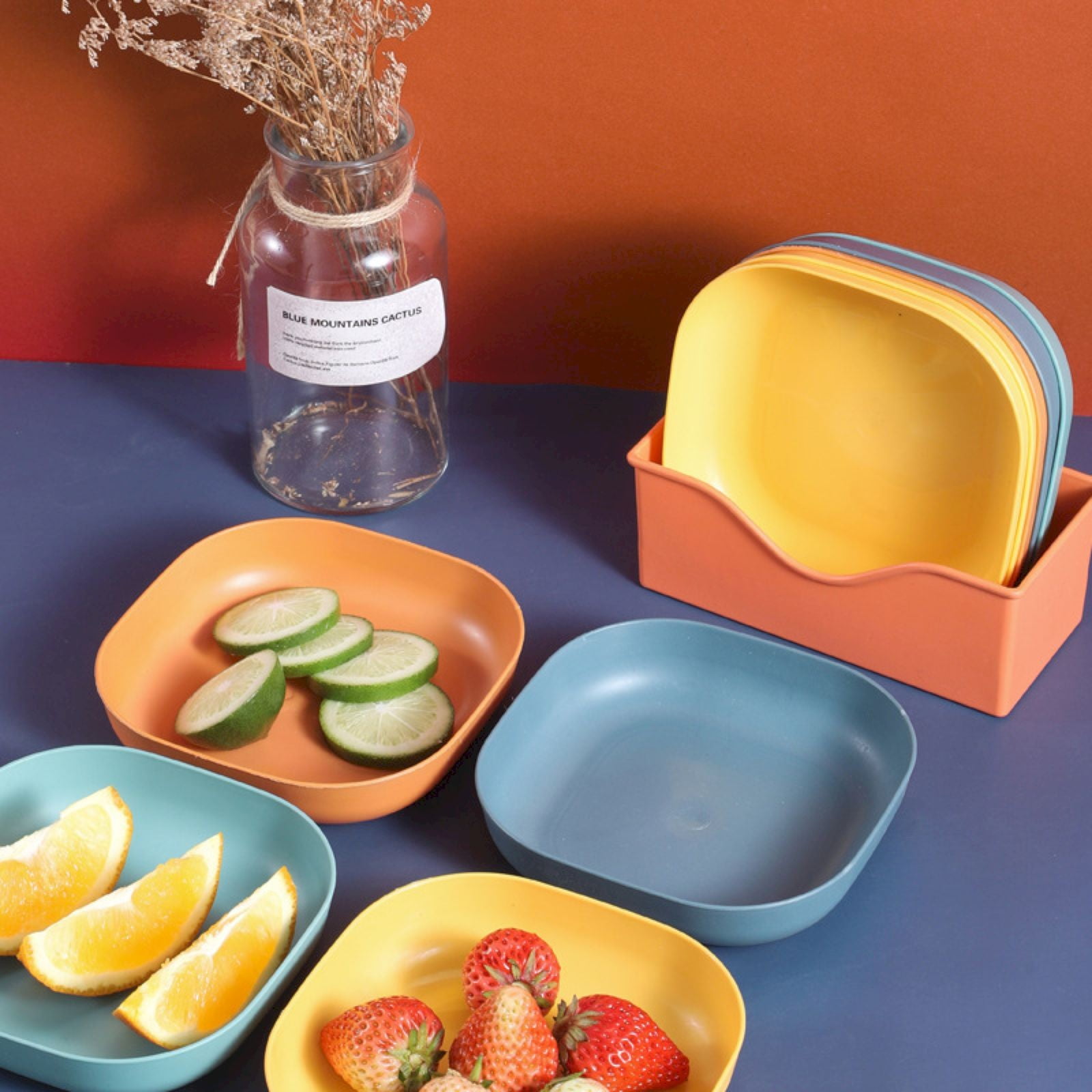 1Pc Square Cereal Bowls,Plastic Small Bowls For Kitchen,Reusable Lightweight Dinner Plate,Plastic Square Bowl,6 Inch Shallow Serving Bowls For Soup Salad Oatmeal Snack Dessert Ice Cream 5.51