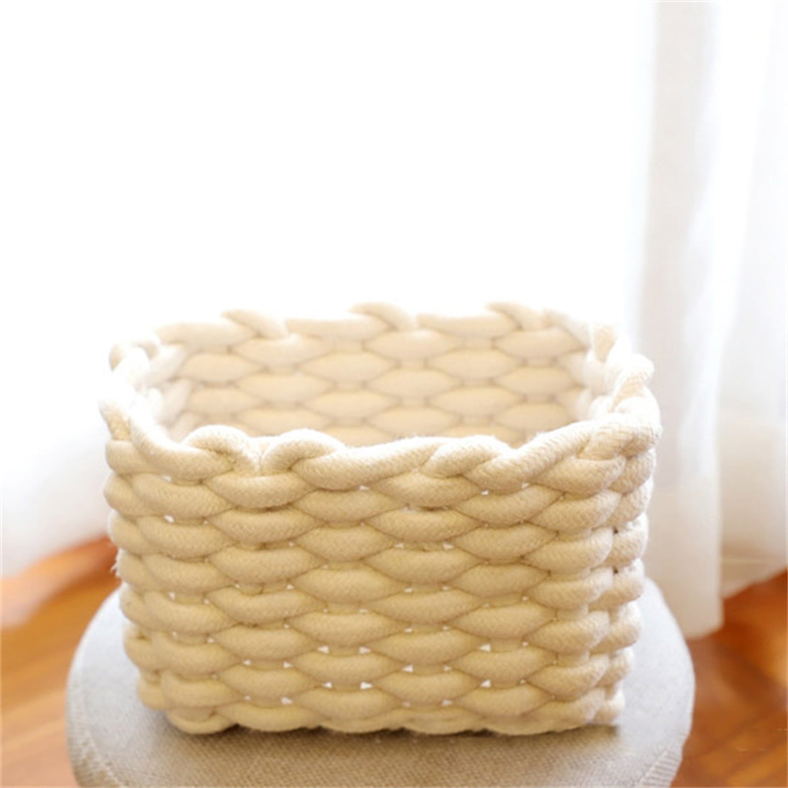 3 pcs Small Cat Ears Toy Organizer, Woven Cotton Rope Basket, Decorative Nursery Bins & Boxes Gift Basket Empty for Pet Toy Storage, 1 Pcs, 7.8x3.93 8.66