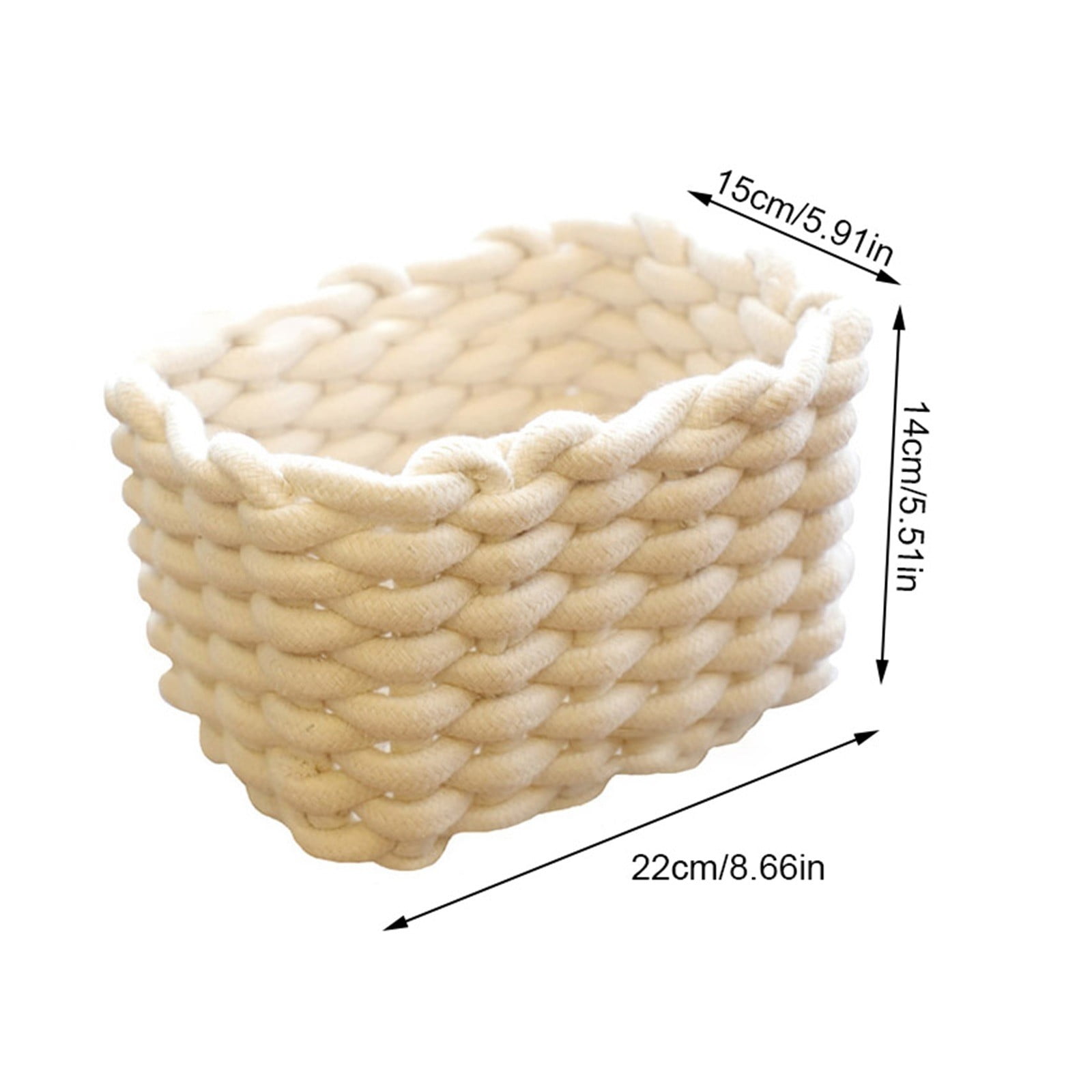 3 pcs Small Cat Ears Toy Organizer, Woven Cotton Rope Basket, Decorative Nursery Bins & Boxes Gift Basket Empty for Pet Toy Storage, 1 Pcs, 7.8x3.93 8.66