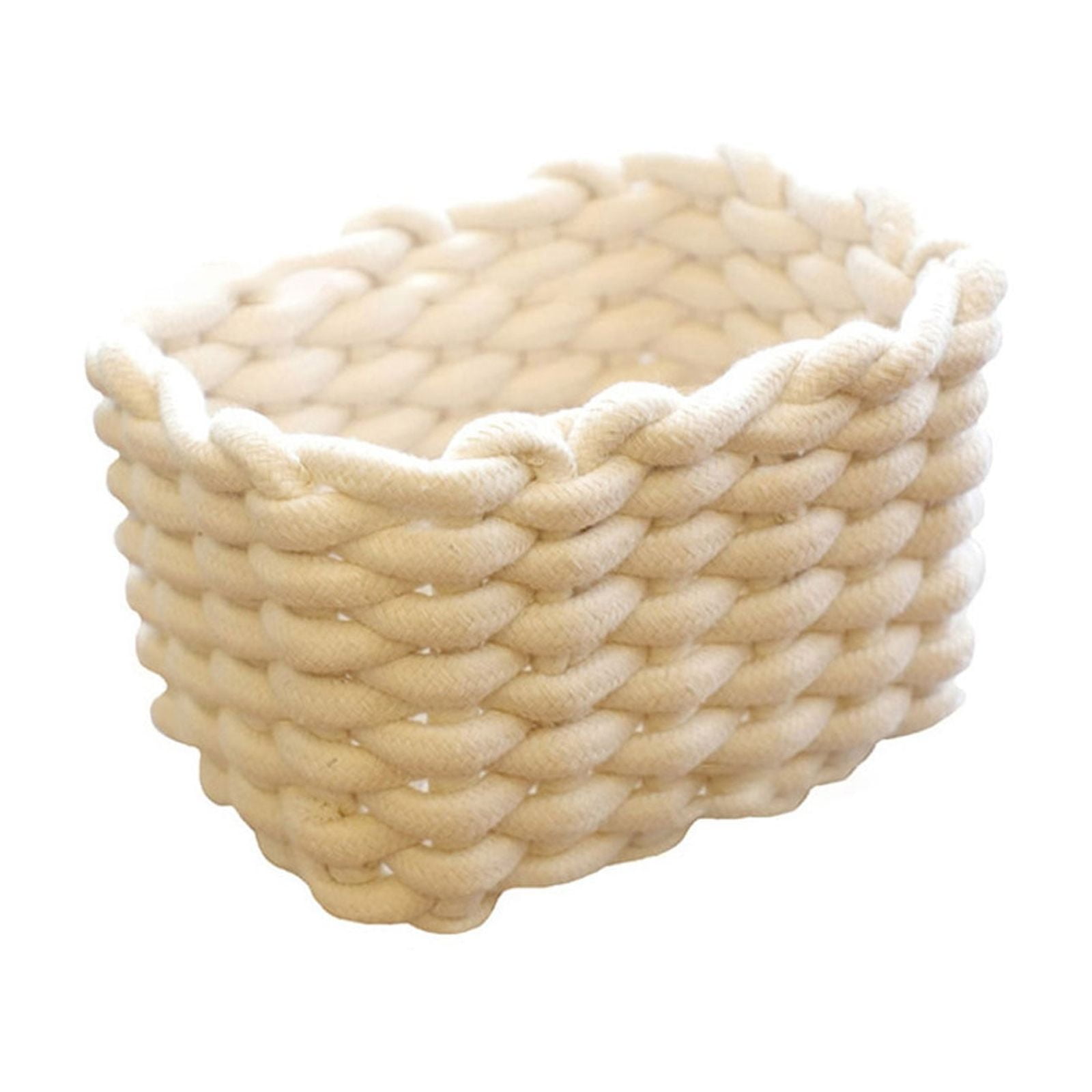 3 pcs Small Cat Ears Toy Organizer, Woven Cotton Rope Basket, Decorative Nursery Bins & Boxes Gift Basket Empty for Pet Toy Storage, 1 Pcs, 7.8x3.93 8.66