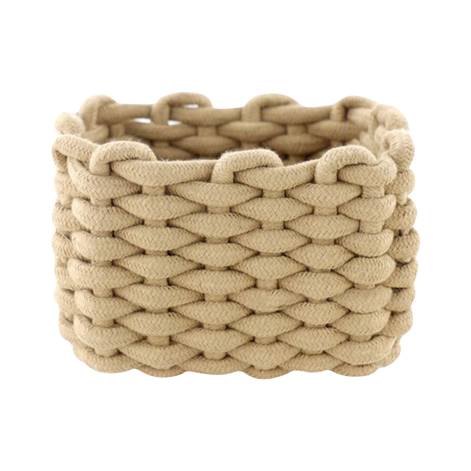 Small Cat Ears Toy Organizer, Woven Cotton Rope Basket, Decorative Nursery Bins & Boxes Gift Basket Empty for Pet Toy Storage, 1 Pcs, 7.8x3.93 8.66