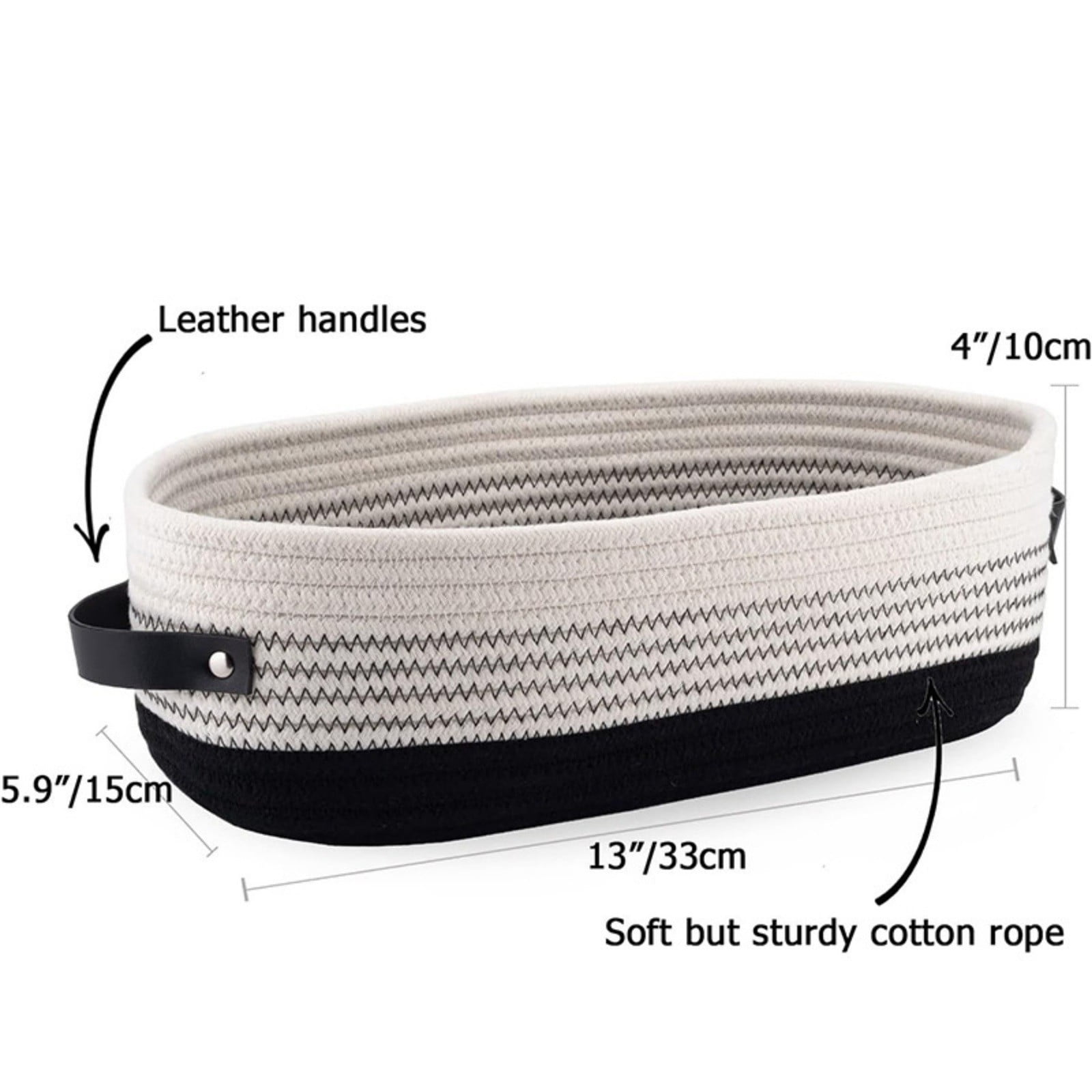 Small Cat Ears Toy Organizer, Woven Cotton Rope Basket, Decorative Nursery Bins & Boxes Gift Basket Empty for Pet Toy Storage, 1 Pcs, 7.8x3.93 12.59