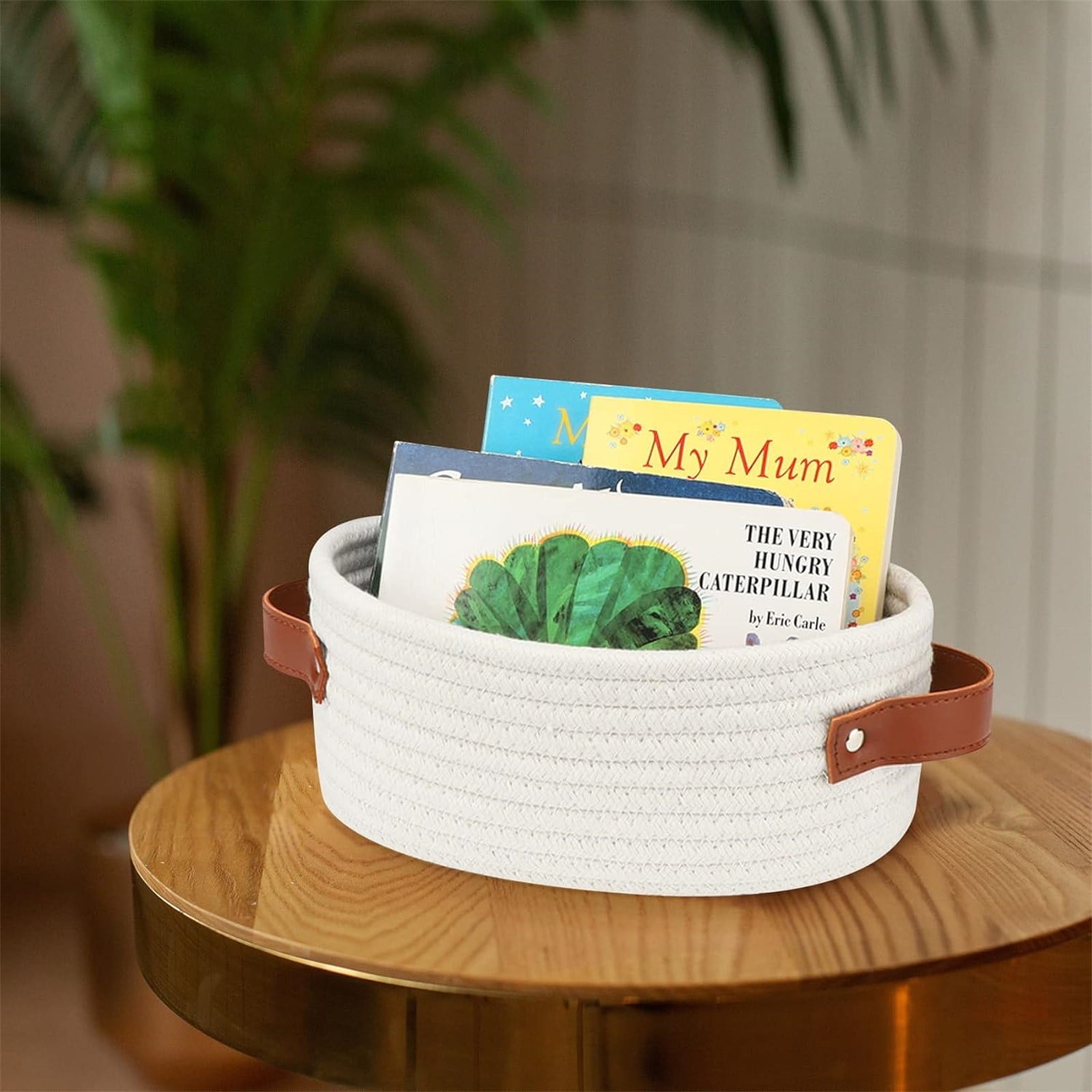 Small Cat Ears Toy Organizer, Woven Cotton Rope Basket, Decorative Nursery Bins & Boxes Gift Basket Empty for Pet Toy Storage, 1 Pcs, 7.8x3.93 12.59