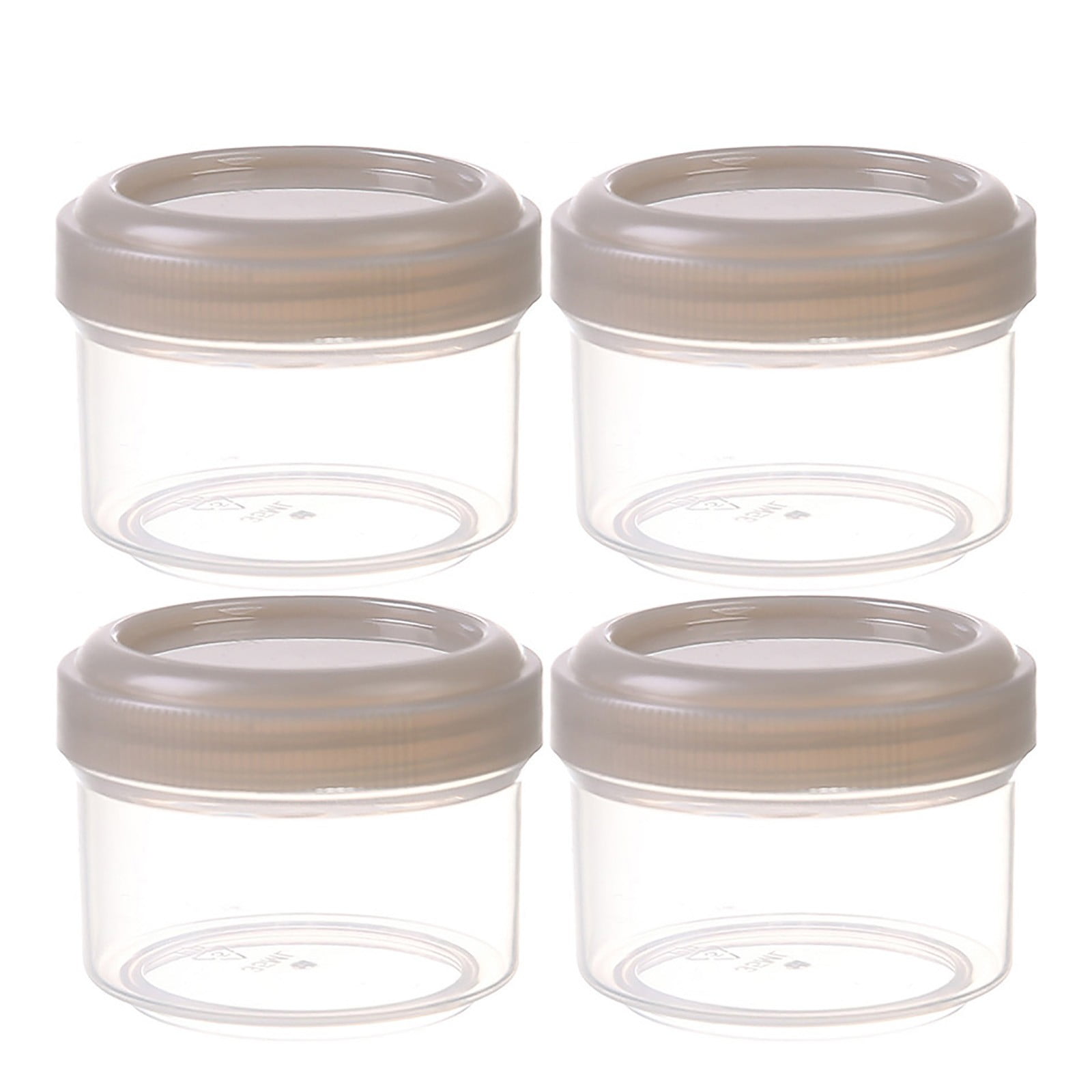 4Pcs Clear Plastic Jars With Lids,Small Plastic Storage Jars With Screw On Lids,Mini Wide-Mouth Refillable Storage Containers,Empty Round Containers For Candy,Beads,Lotion,Food Storage,Red Yellow - Image 3