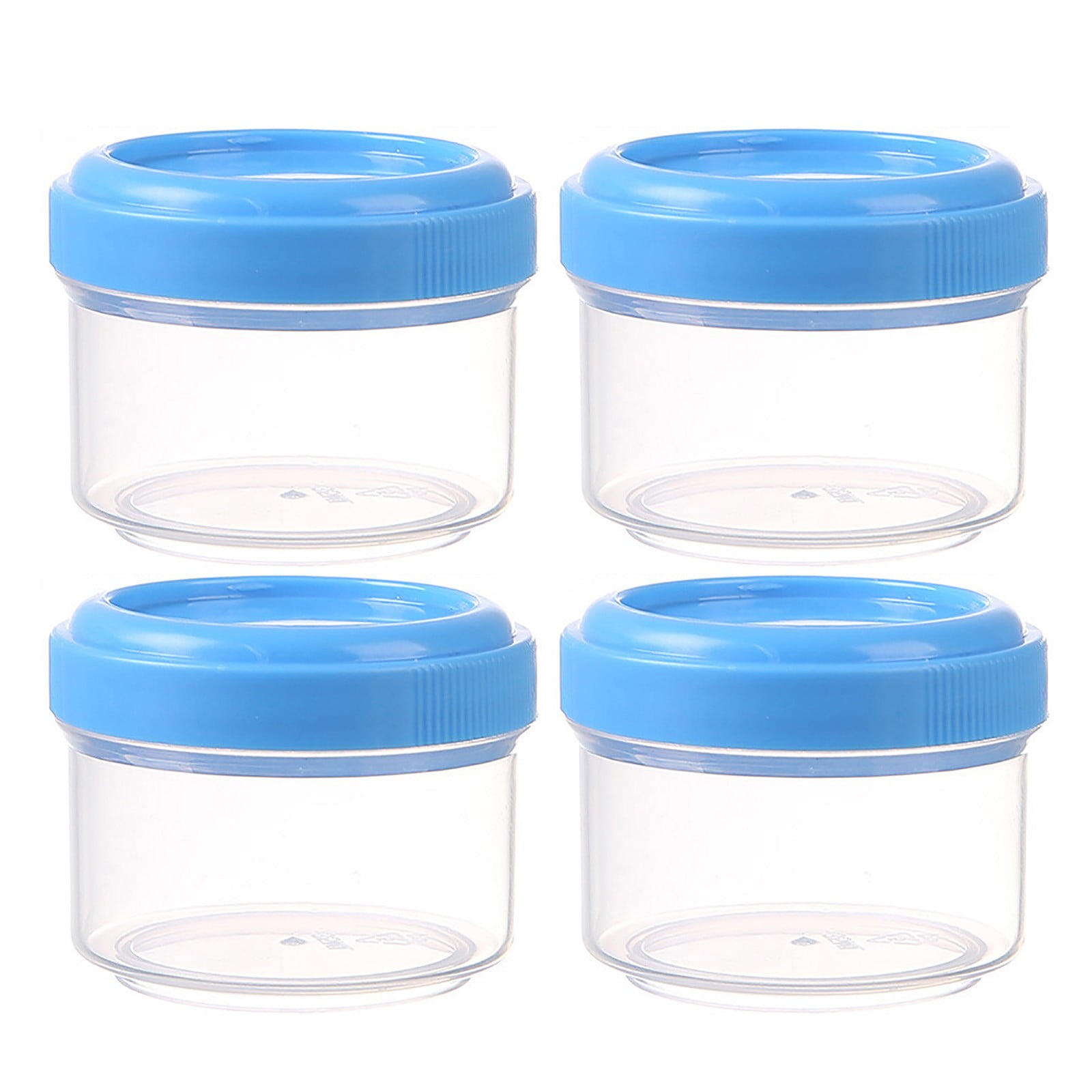 4Pcs Clear Plastic Jars With Lids,Small Plastic Storage Jars With Screw On Lids,Mini Wide-Mouth Refillable Storage Containers,Empty Round Containers For Candy,Beads,Lotion,Food Storage,Red Yellow - Image 4