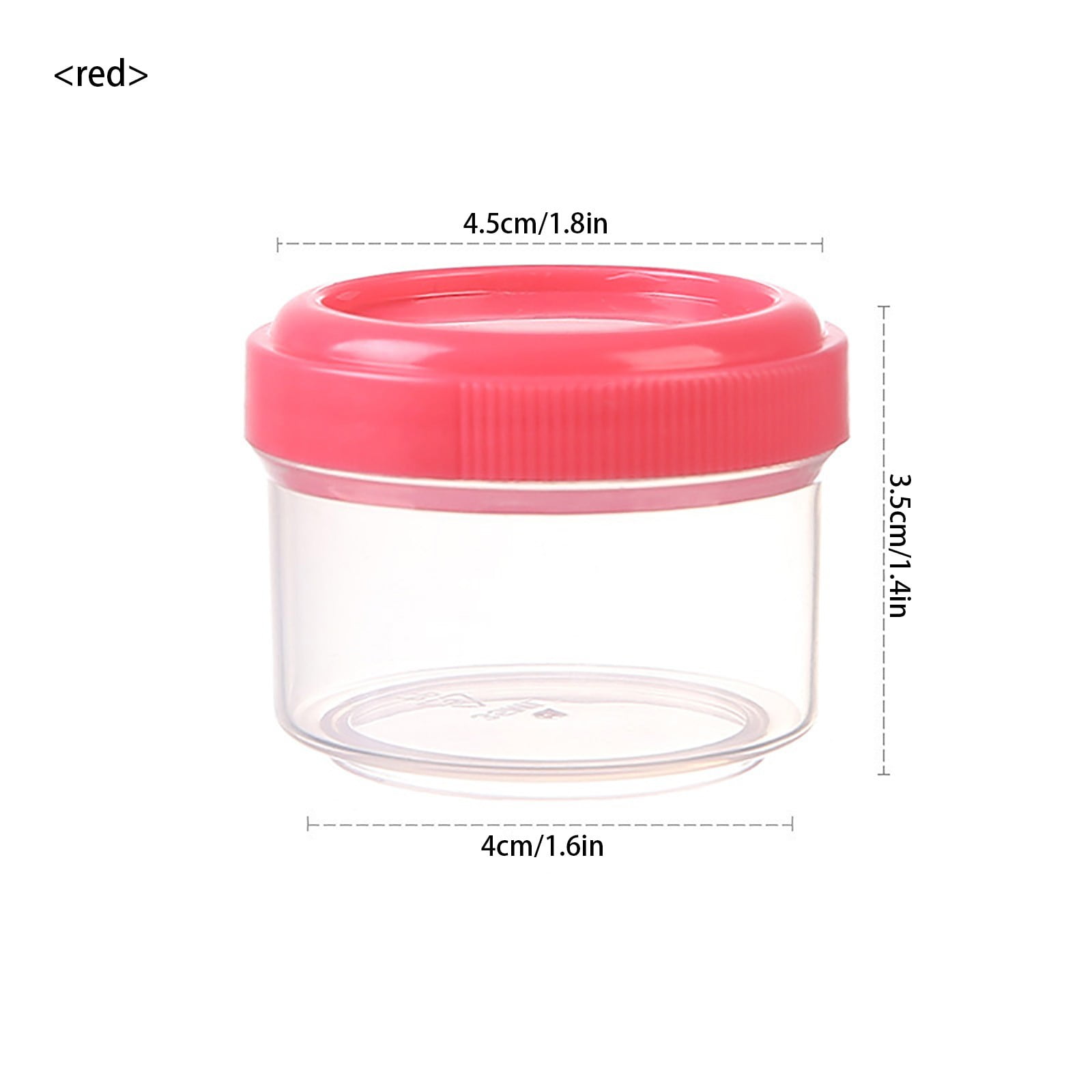 4Pcs Clear Plastic Jars With Lids,Small Plastic Storage Jars With Screw On Lids,Mini Wide-Mouth Refillable Storage Containers,Empty Round Containers For Candy,Beads,Lotion,Food Storage,Red Yellow - Image 7