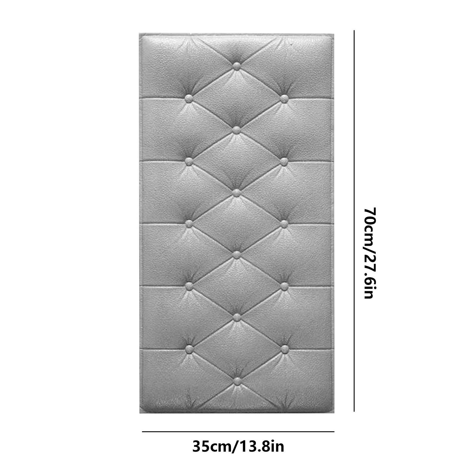 1Pcs 3D Anti Collision Wall Padding For Bedroom,Self Adhesive Peel And Stick Headboard Padded Wall Cushion Upholstered Self-Adhesive Wall Panels Playroom Decorative Protection Panel,A B - Image 2