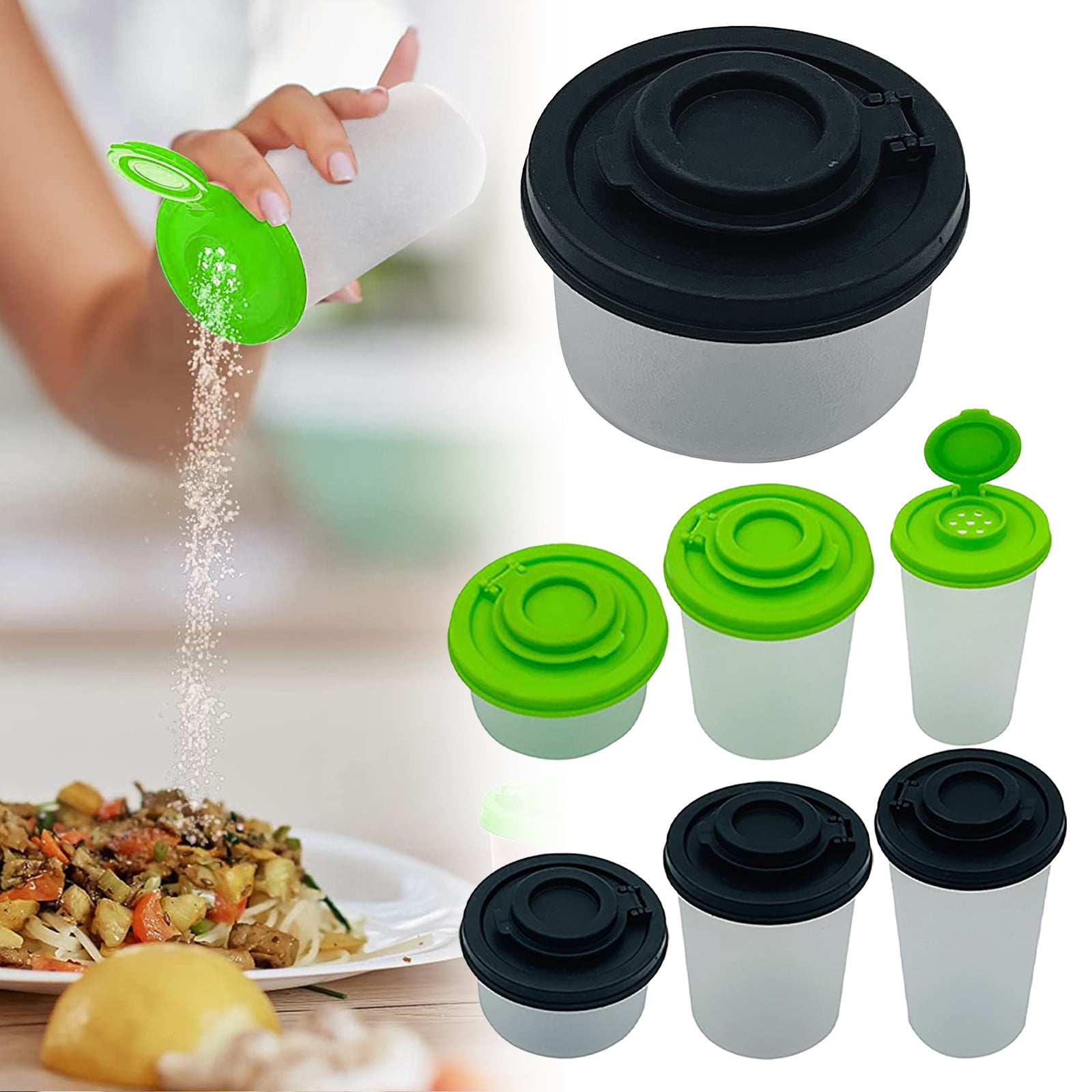 Salt And Pepper Shakers Moisture Proof ,Clear Plastic Condiment Bottles ,Salt Shaker For Camping Picnic Outdoors Kitchen Travel Spice Clear With Covers Lids Plastic Airtight Dispenser 2.17