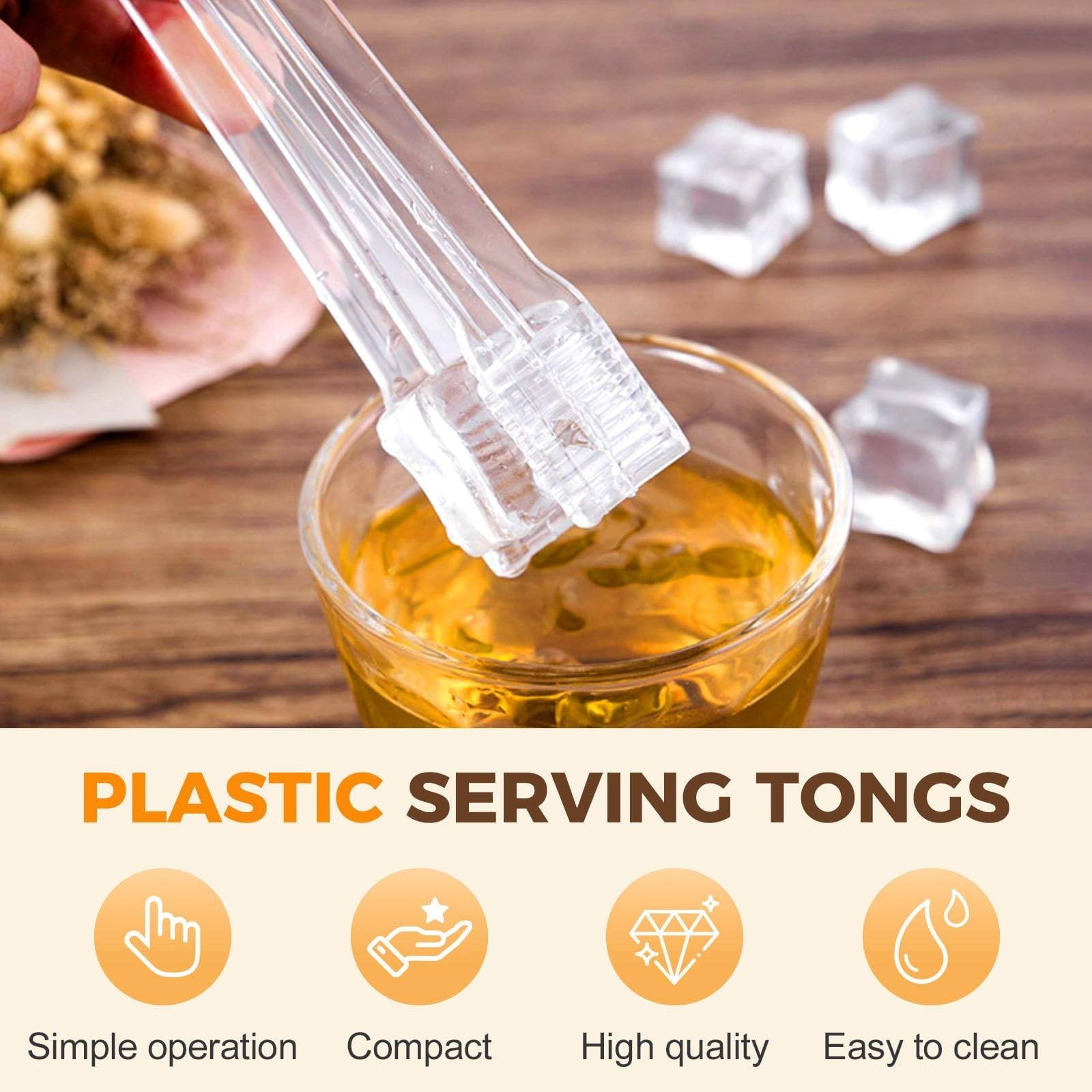 1Pcs Plastic Serving Tongs, 6.3 Inches Disposable Clear Plastic Tongs, Small Serving Tongs,Kitchen Mini Tongs,Small Serving Utensil Tongs For Party Food Buffet Appetizer Salad Catering Ice,(1PCS) 3PCS - Image 2