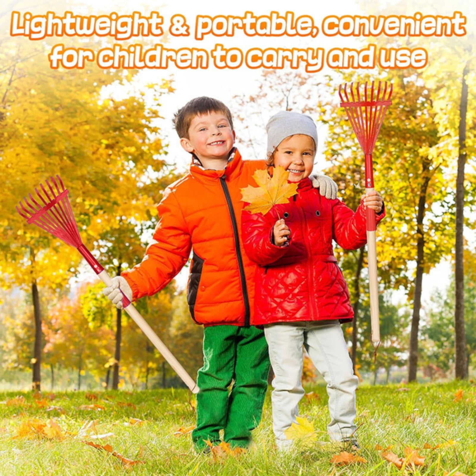 1Pcs Rake For Leaves,Rakes With Hardwood Handle,28