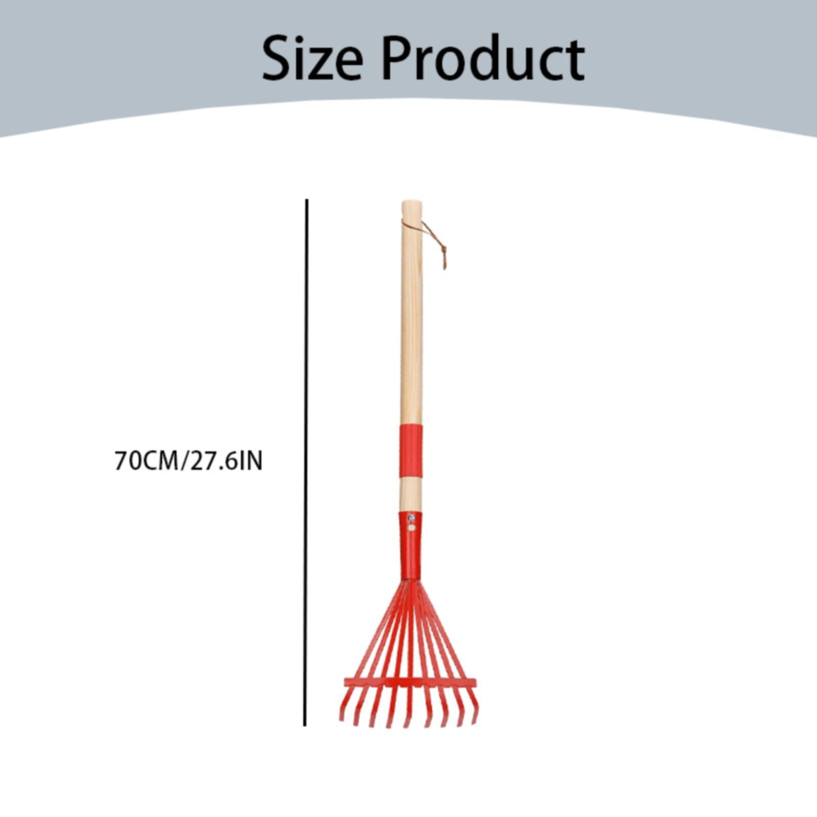 1Pcs Rake For Leaves,Rakes With Hardwood Handle,28