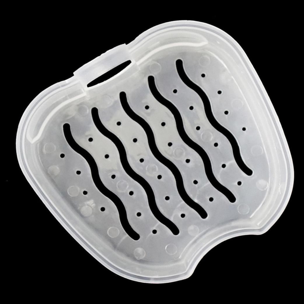 1Pcs Denture Bath Case Cup ,Dental Retainer Cleaner Case, Bath Box Mouthguard Storage Holder,Denture Case Box Holder Storage Soak Container With Strainer Basket For Travel Cleaning,(Dark Blue) Dark Blue - Image 4