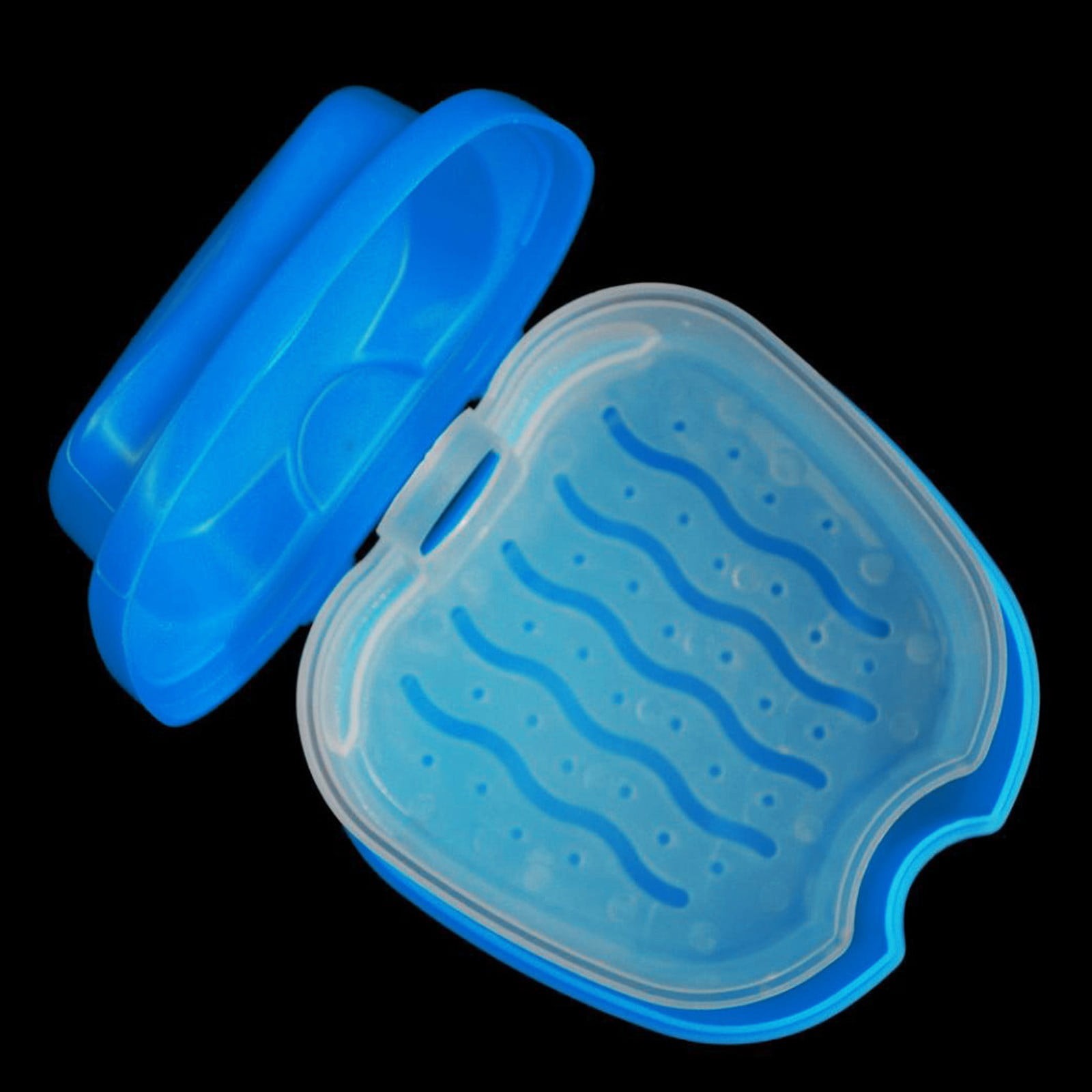 1Pcs Denture Bath Case Cup ,Dental Retainer Cleaner Case, Bath Box Mouthguard Storage Holder,Denture Case Box Holder Storage Soak Container With Strainer Basket For Travel Cleaning,(Dark Blue) Dark Blue - Image 7
