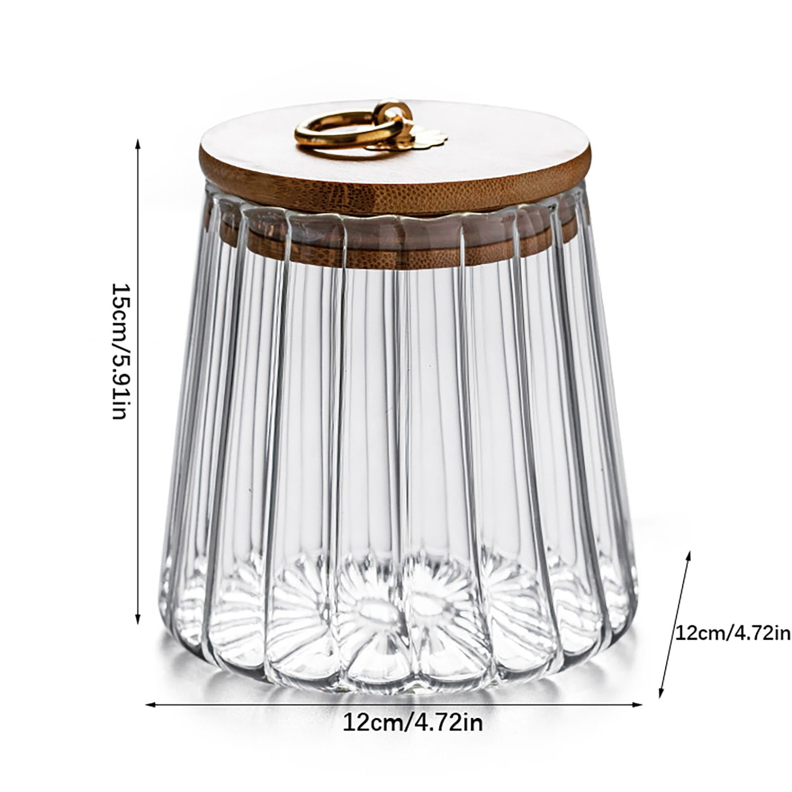 Sugar Containers With Bamboo Lids,Glass Coffee Canister Airtight Food Storage Jar With Lid, Candy Glass Canister Decorative Jars For Food Sugar Coffee Beans Tea, Coffee Bar Accessories A - Image 5