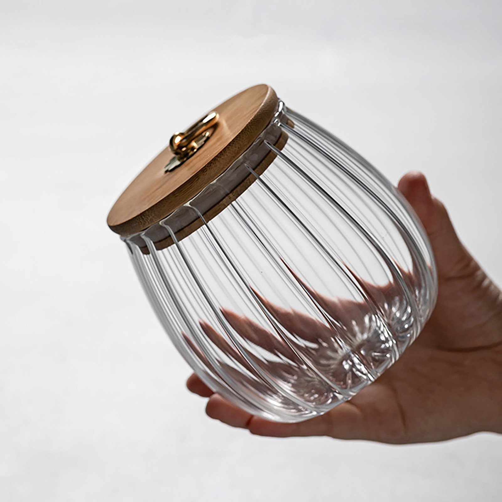Sugar Containers With Bamboo Lids,Glass Coffee Canister Airtight Food Storage Jar With Lid, Candy Glass Canister Decorative Jars For Food Sugar Coffee Beans Tea, Coffee Bar Accessories A - Image 6