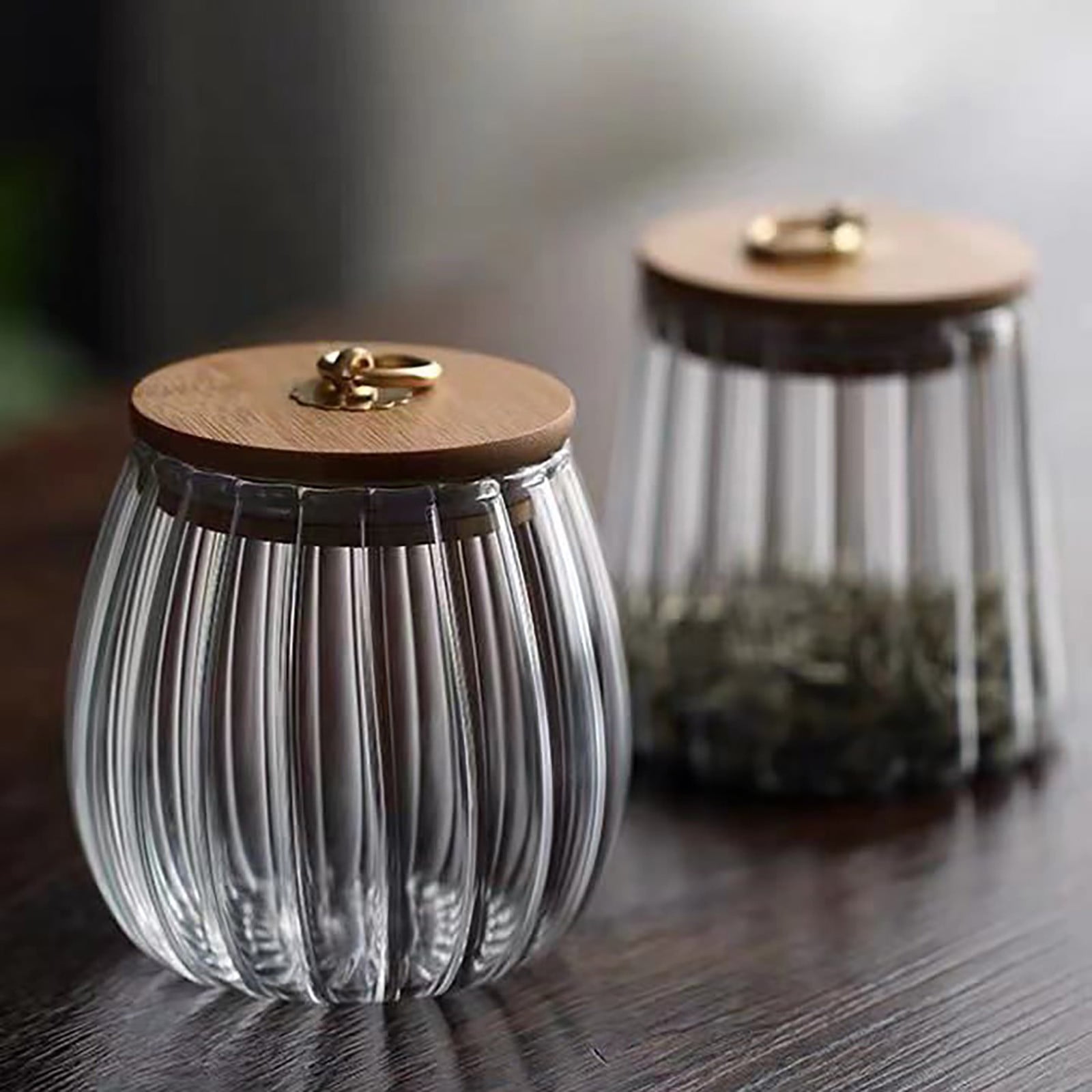 Sugar Containers With Bamboo Lids,Glass Coffee Canister Airtight Food Storage Jar With Lid, Candy Glass Canister Decorative Jars For Food Sugar Coffee Beans Tea, Coffee Bar Accessories B - Image 7