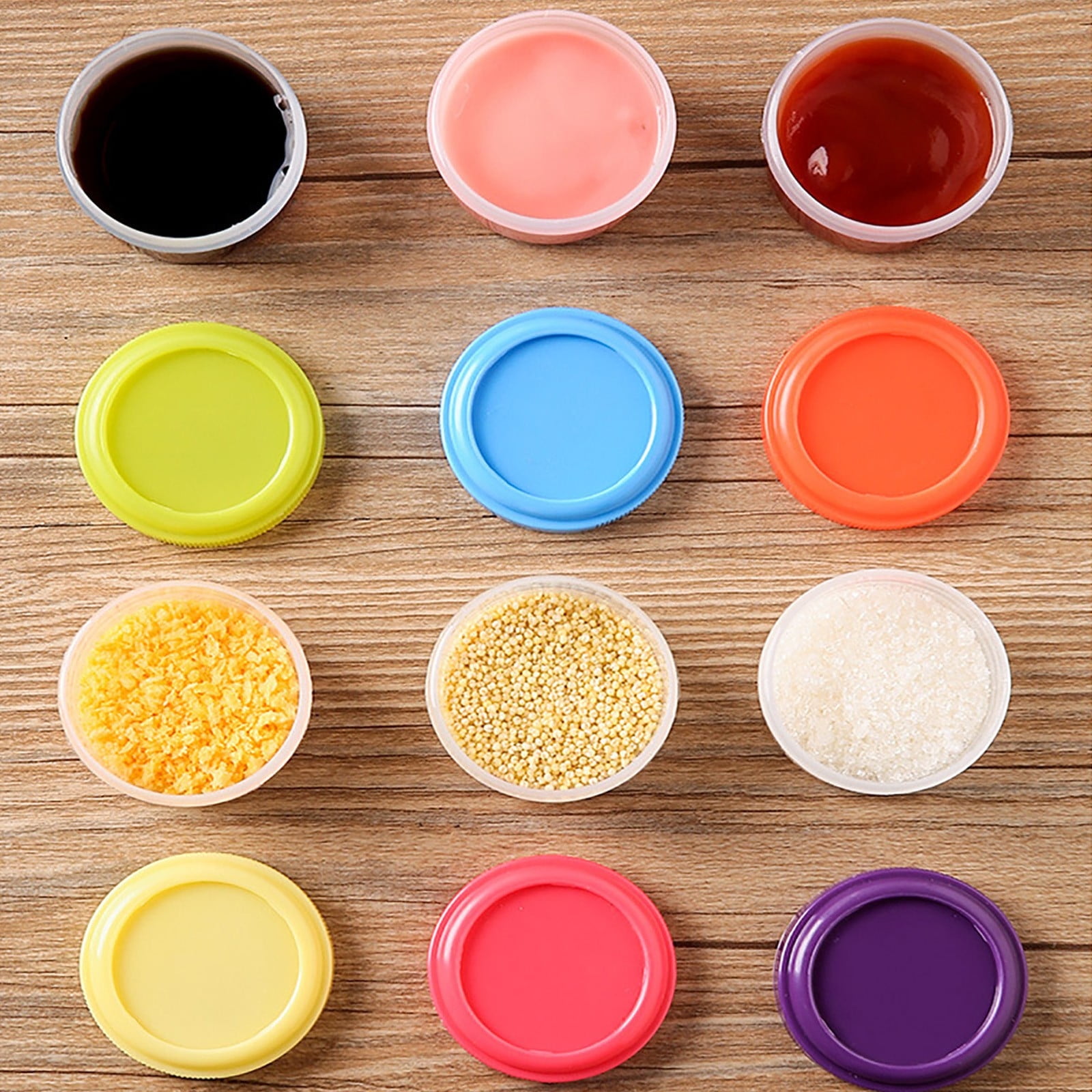 4Pcs Clear Plastic Jars With Lids,Small Plastic Storage Jars With Screw On Lids,Mini Wide-Mouth Refillable Storage Containers,Empty Round Containers For Candy,Beads,Lotion,Food Storage,Purple Orange - Image 4