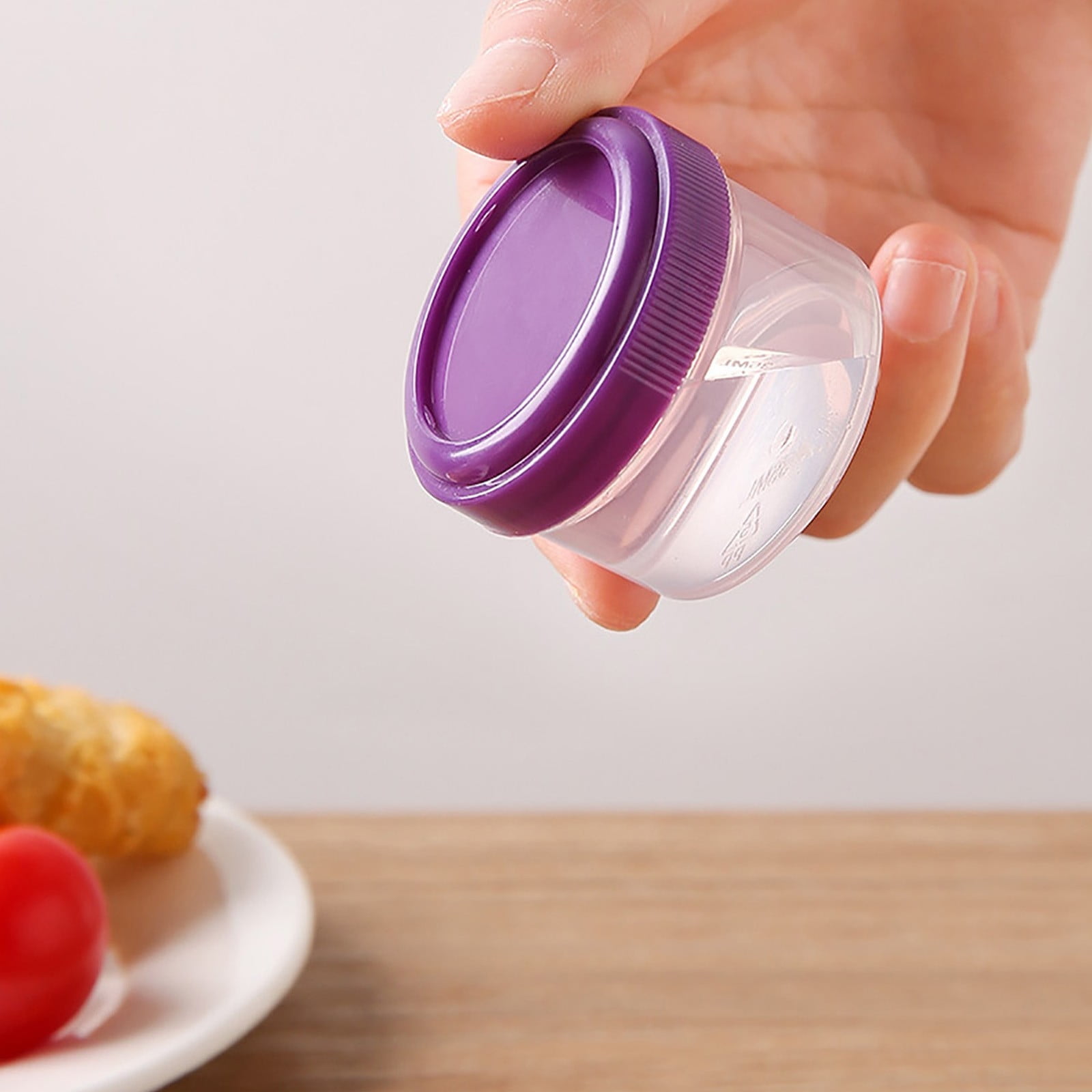 4Pcs Clear Plastic Jars With Lids,Small Plastic Storage Jars With Screw On Lids,Mini Wide-Mouth Refillable Storage Containers,Empty Round Containers For Candy,Beads,Lotion,Food Storage,Purple Orange - Image 6