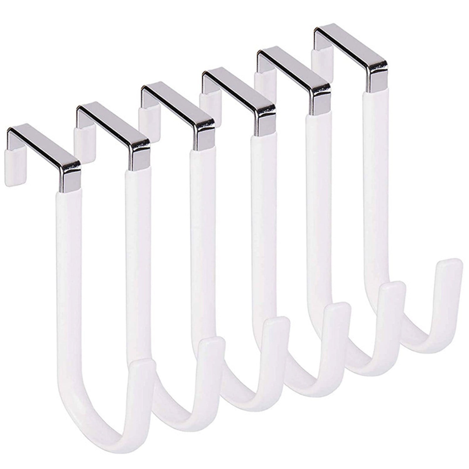 Over the Door Hook,1 Pack Over The Door Hooks Rubber Scratches,Sturdy Metal Single Over Door Hooks,Door Hanger Hook Door Hooks for Hanging,Towels,Clothes,Bathroom,Hold Up to 20Lbs(White) White - Image 7