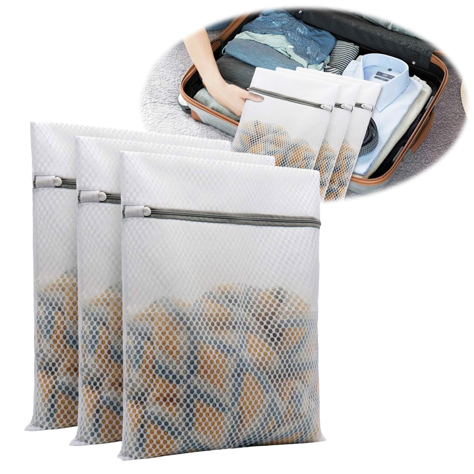 Honeycomb Delicates Bags for Washing Machine, Heavy Duty lingerie bags for Laundry, Travel Storage Organize Bag for Cotton Clothes, Sheet, Shoes, 1 Pcs, 15.75x11.81 11.81