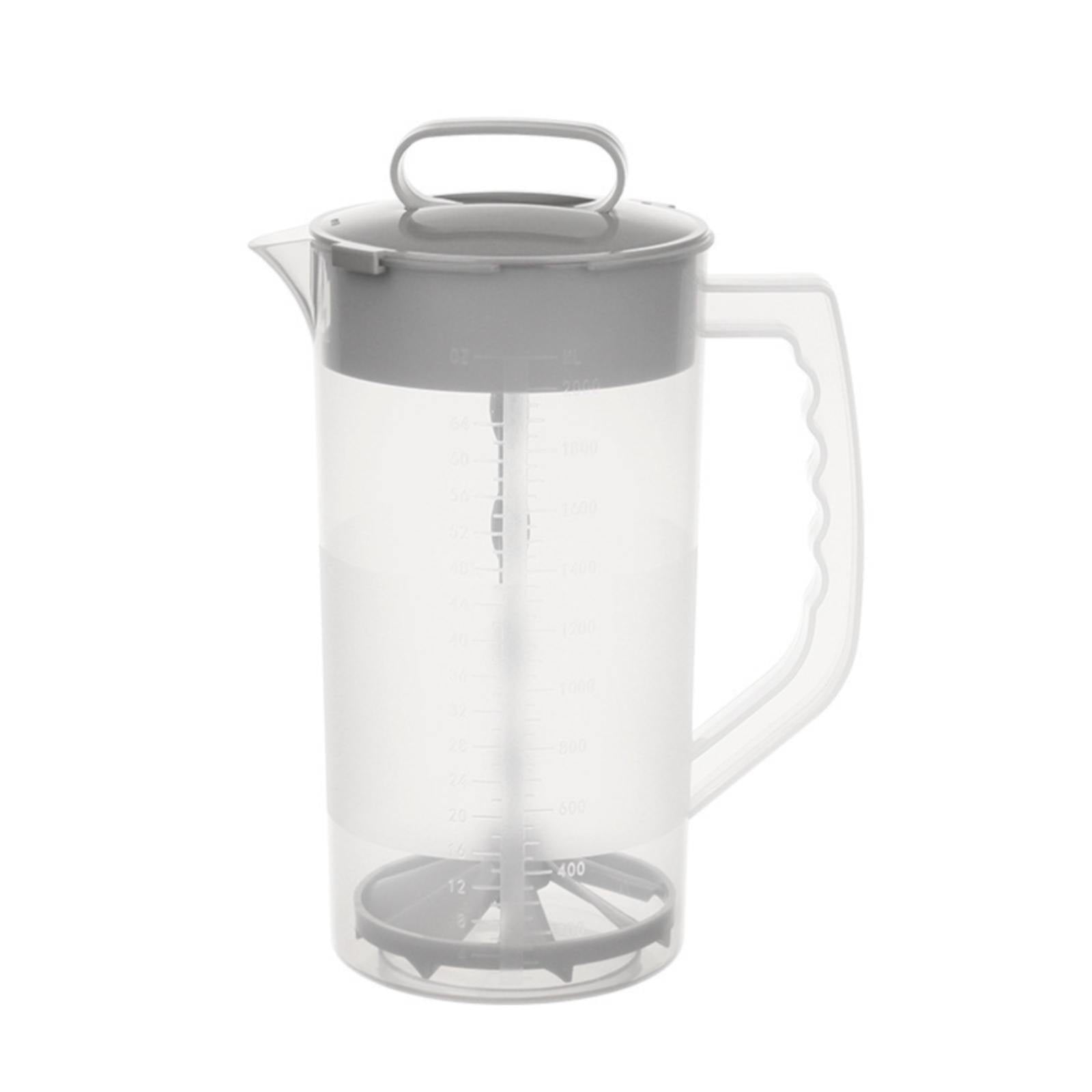 Mixing Pitcher For Drinks, 68 Oz Plastic Water Pitcher With Lid,Mixing Pitcher With Lid Drink Containers,Angled Plastic Blades And Adjustable Mixer Plunger For Juice, Powdered Milk 68 Oz - Image 1