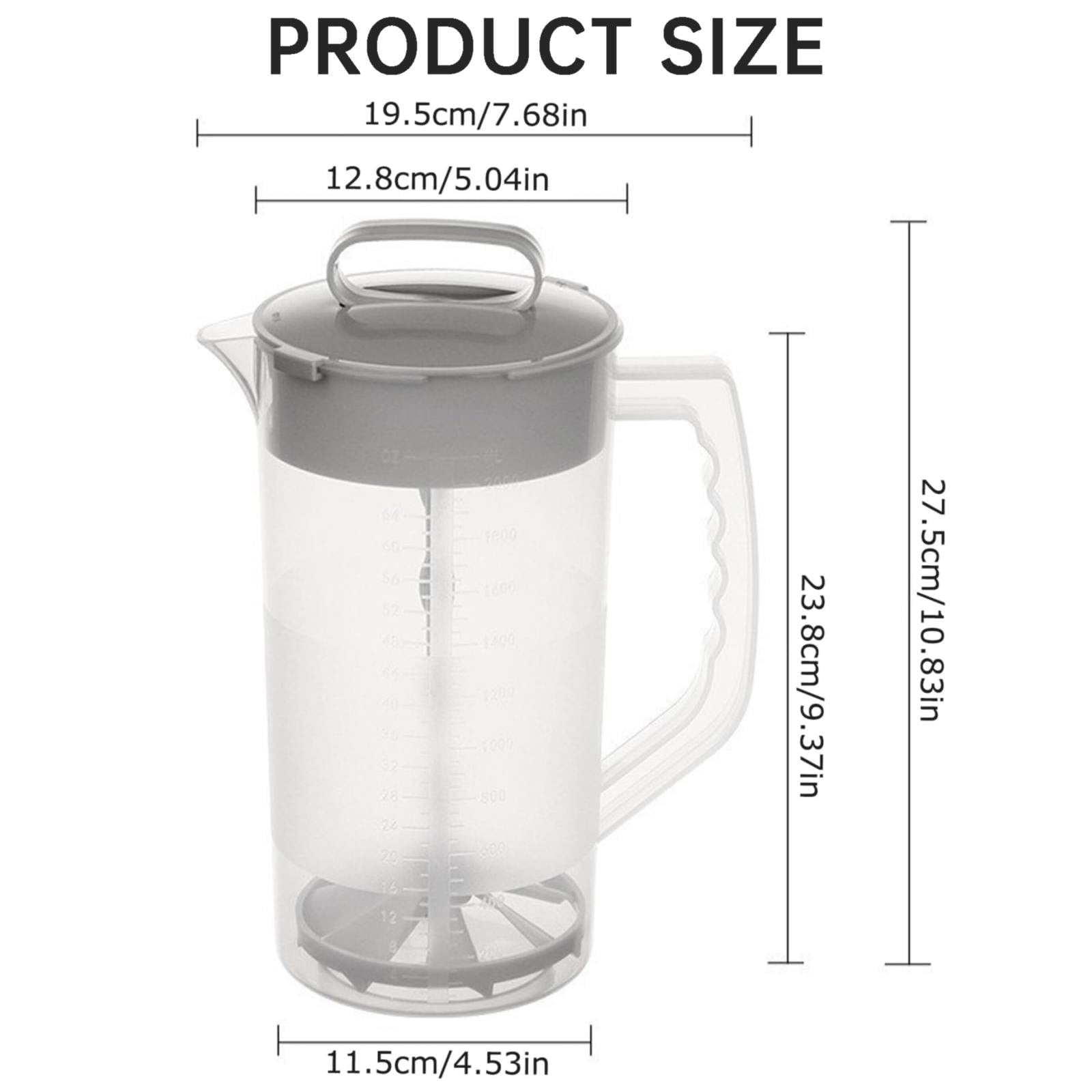 Mixing Pitcher For Drinks, 68 Oz Plastic Water Pitcher With Lid,Mixing Pitcher With Lid Drink Containers,Angled Plastic Blades And Adjustable Mixer Plunger For Juice, Powdered Milk 68 Oz - Image 3