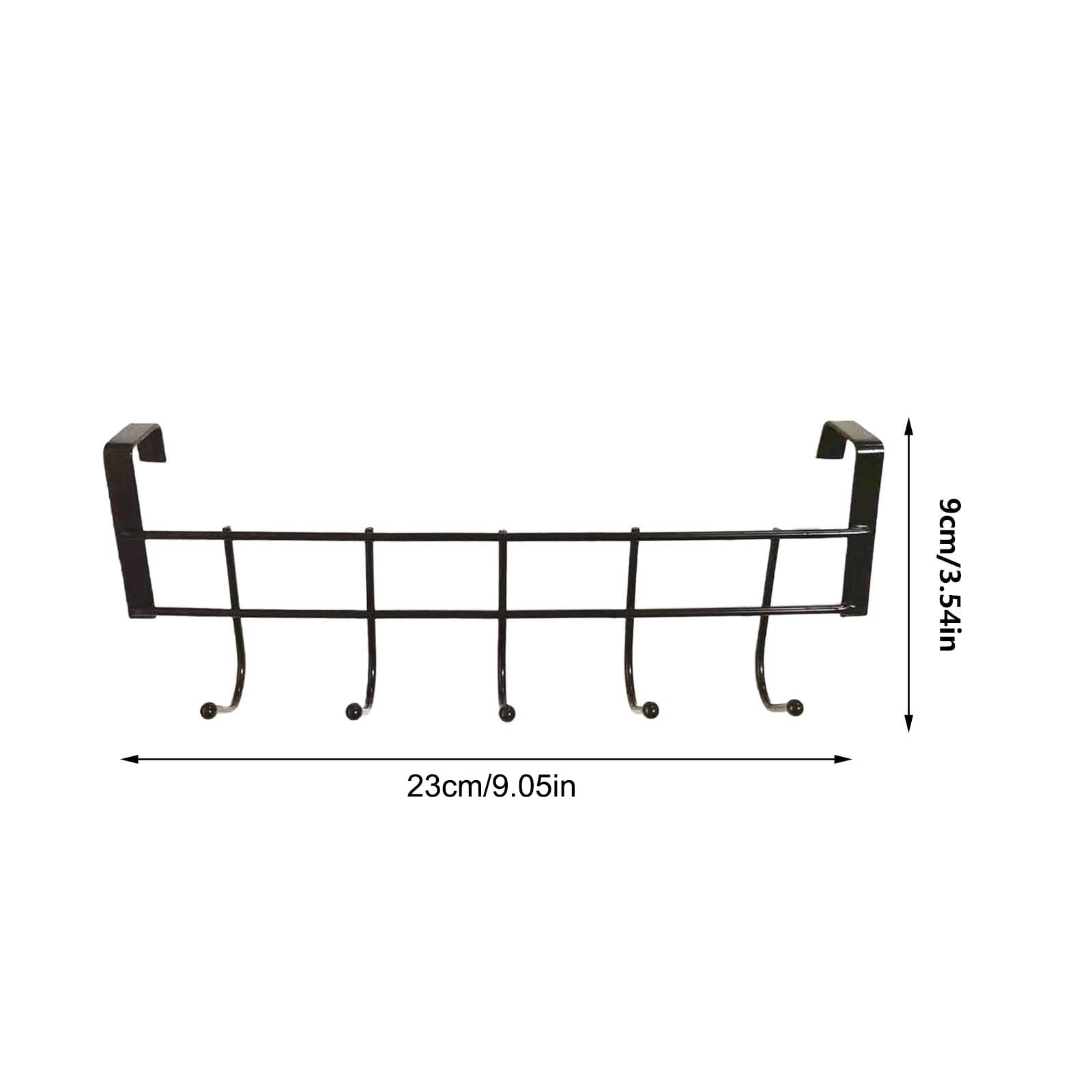 Over The Door Hooks For Hanging, Over The Door Hanger, Over The Door Organizer,Over The Door Towel Rack For Bathroom With 5 Coat Hooks, Bathroom Towel Holder Towels Hanger,Bedroom Door Hooks,(Black) Black-5PCS - Image 2