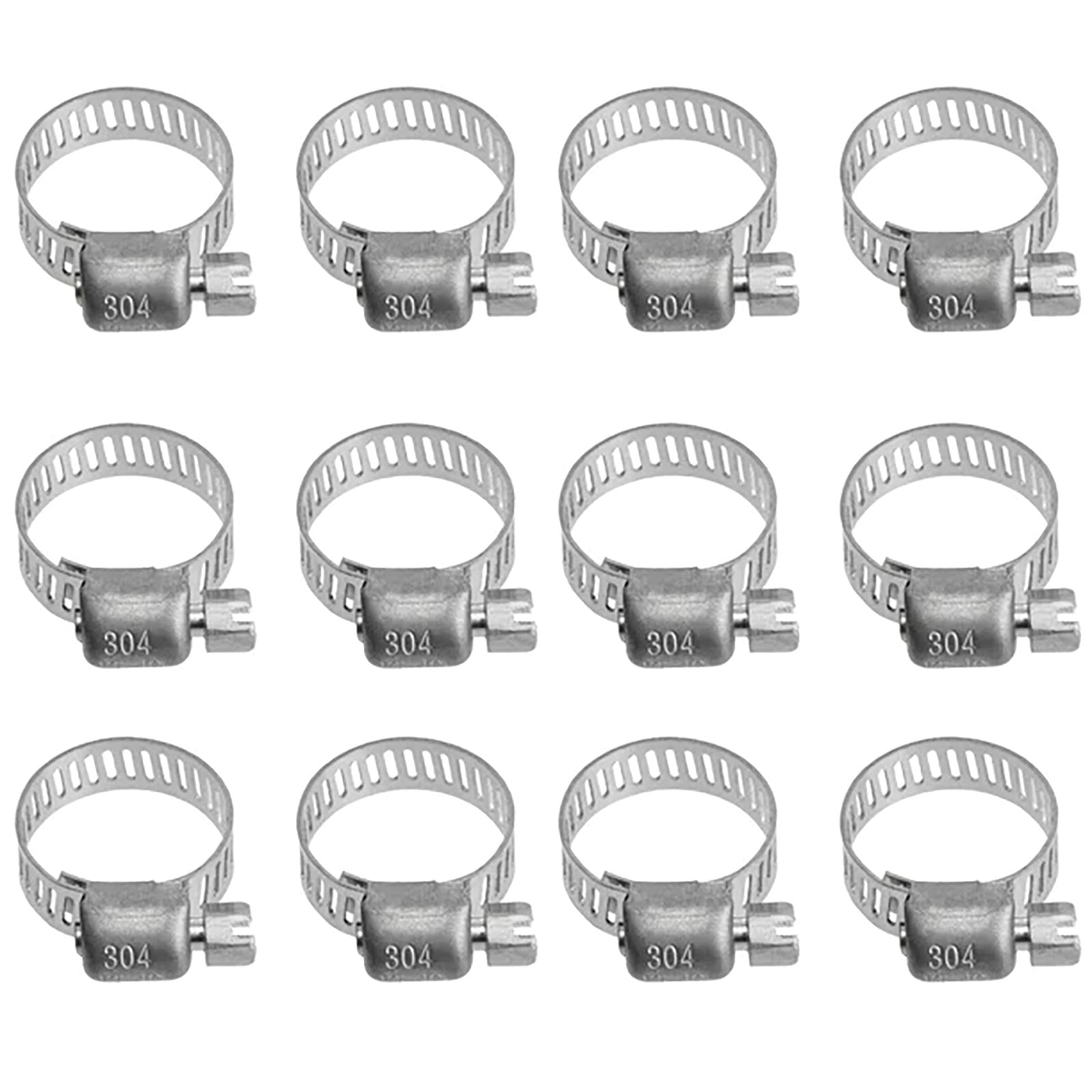 Heavy Duty Hose Clamp, Stainless Steel Hose Clamps Kit, Worm Gear Clamps for Fuel Line, Plumbing, Automotive, Mechanical Applications, Pipe, Tube, Radiator, Garden, 12 Pcs, 0.82x0.31 0.82