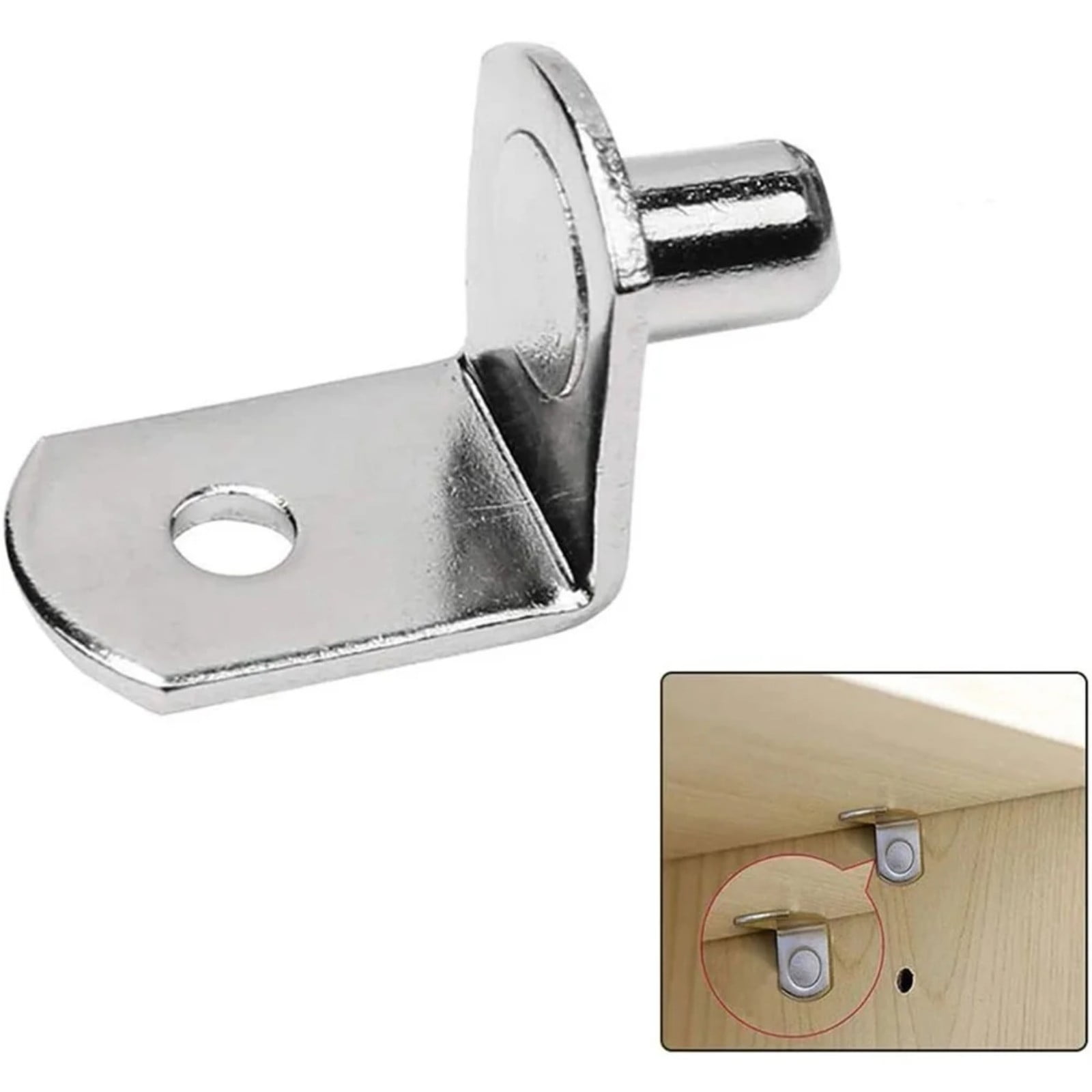 Shelf Pins, L-Shaped Metal Support Pegs, Bracket-Style Clips for Bookshelf Kitchen Cabinet Cupboard Shelves Holders, Shelf Pegs with Hole for Cabinet Closet, 1 Pcs, 1.08x0.50x0.63 1.08