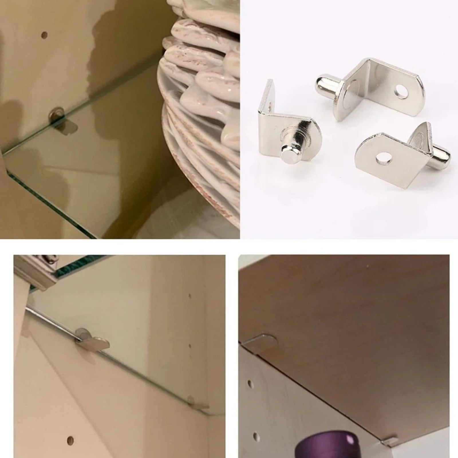 Shelf Pins, L-Shaped Metal Support Pegs, Bracket-Style Clips for Bookshelf Kitchen Cabinet Cupboard Shelves Holders, Shelf Pegs with Hole for Cabinet Closet, 1 Pcs, 1.08x0.50x0.63 1.08